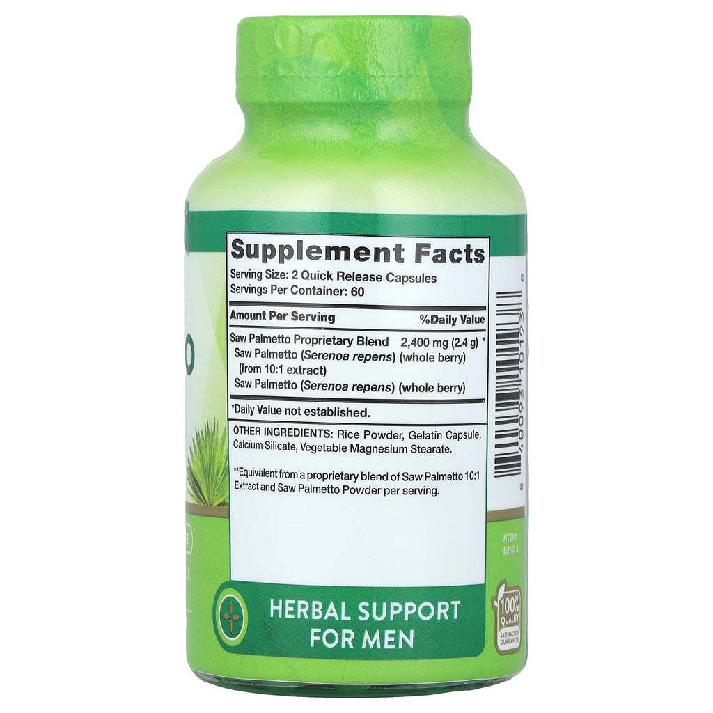 Nature's Truth, Saw Palmetto, 120 Quick Release Capsules (1,200 mg per Capsule)