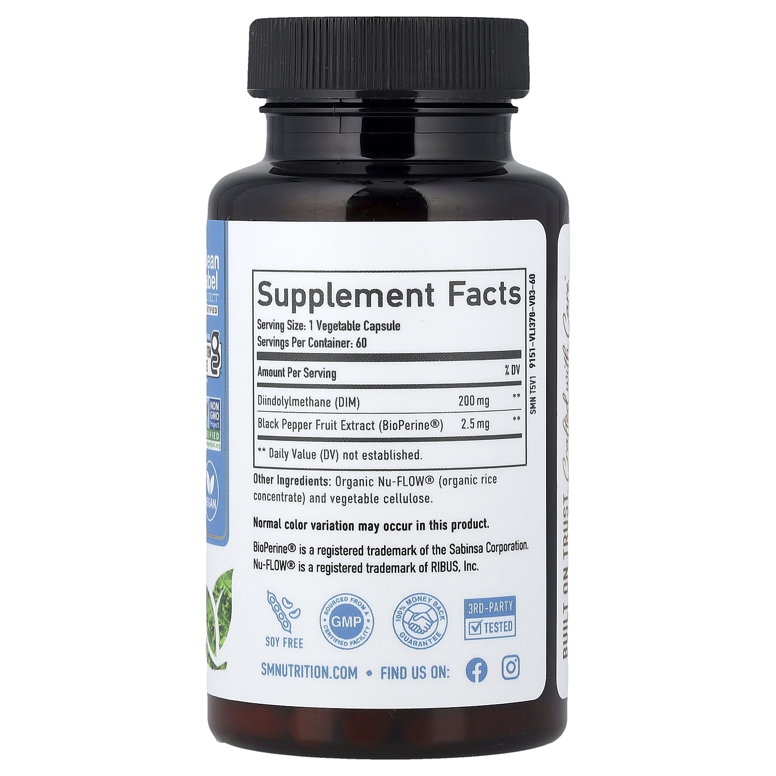 SMNutrition, DIM + BioPerine®, 60 Capsules