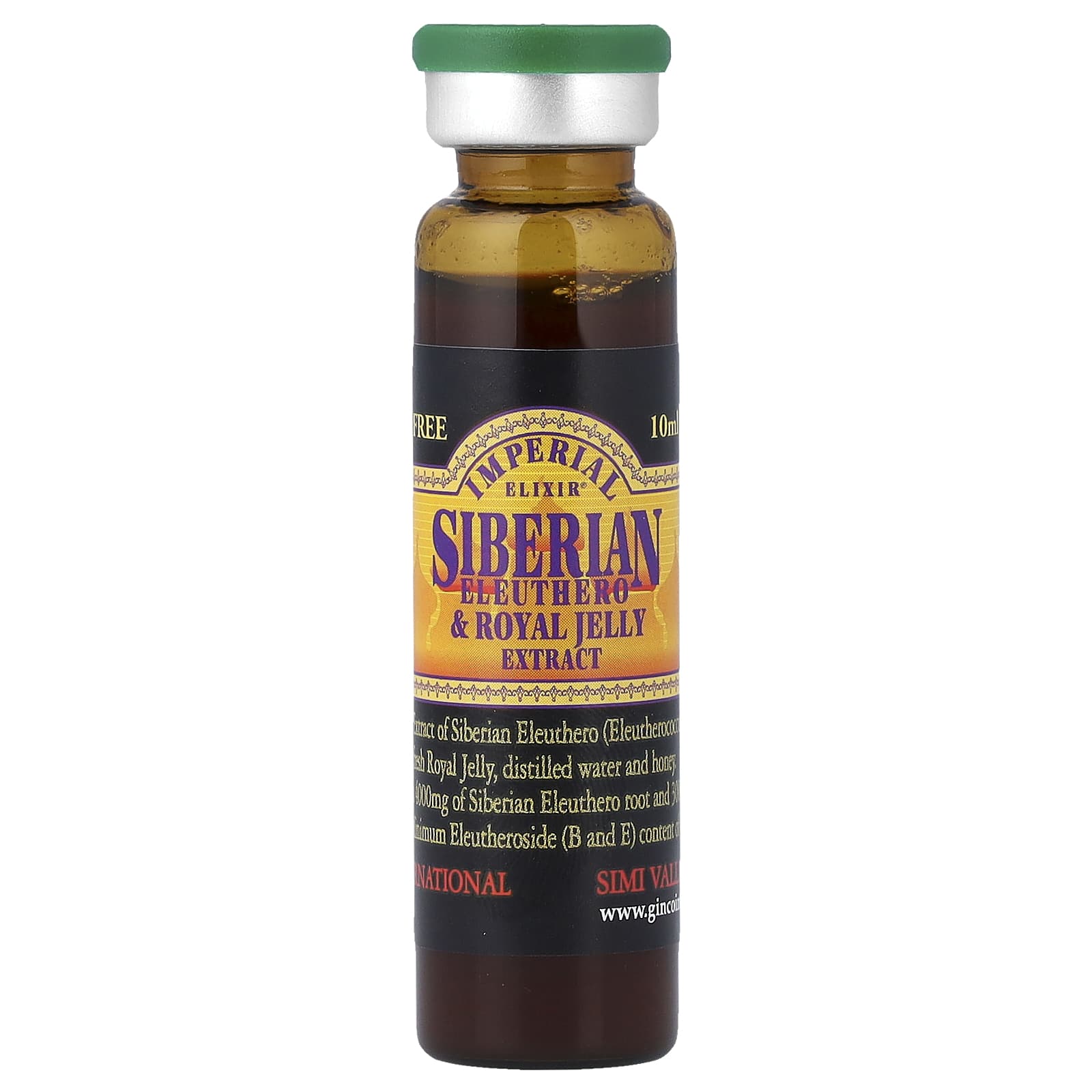 Imperial Elixir, Siberian Eleuthero & Royal Jelly Extract, Alcohol Free, 10 Bottles, 0.34 fl oz (10 ml) Each