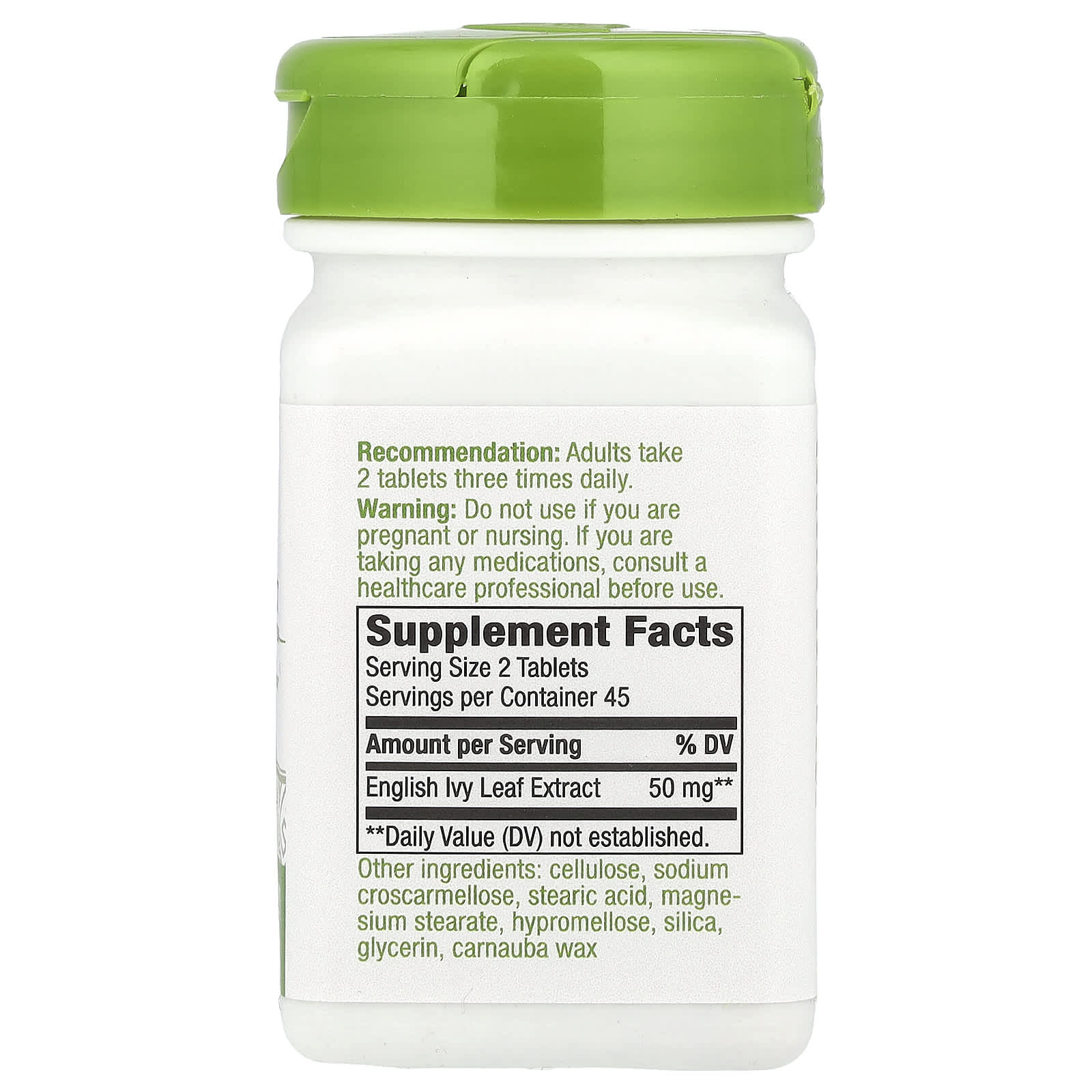Nature's Way, Ivy Extract, 90 Vegan Tablets (25 mg per Tablet)