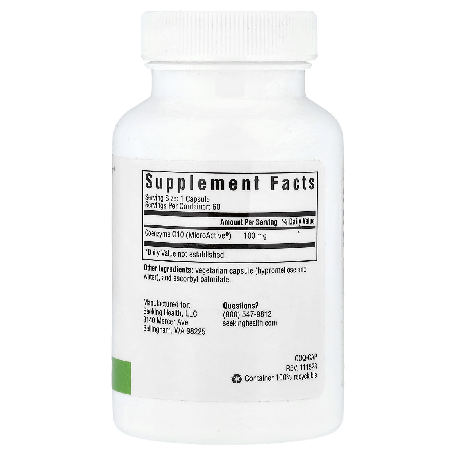 Seeking Health, CoQ10, 100 mg, 60 Vegetarian Capsules