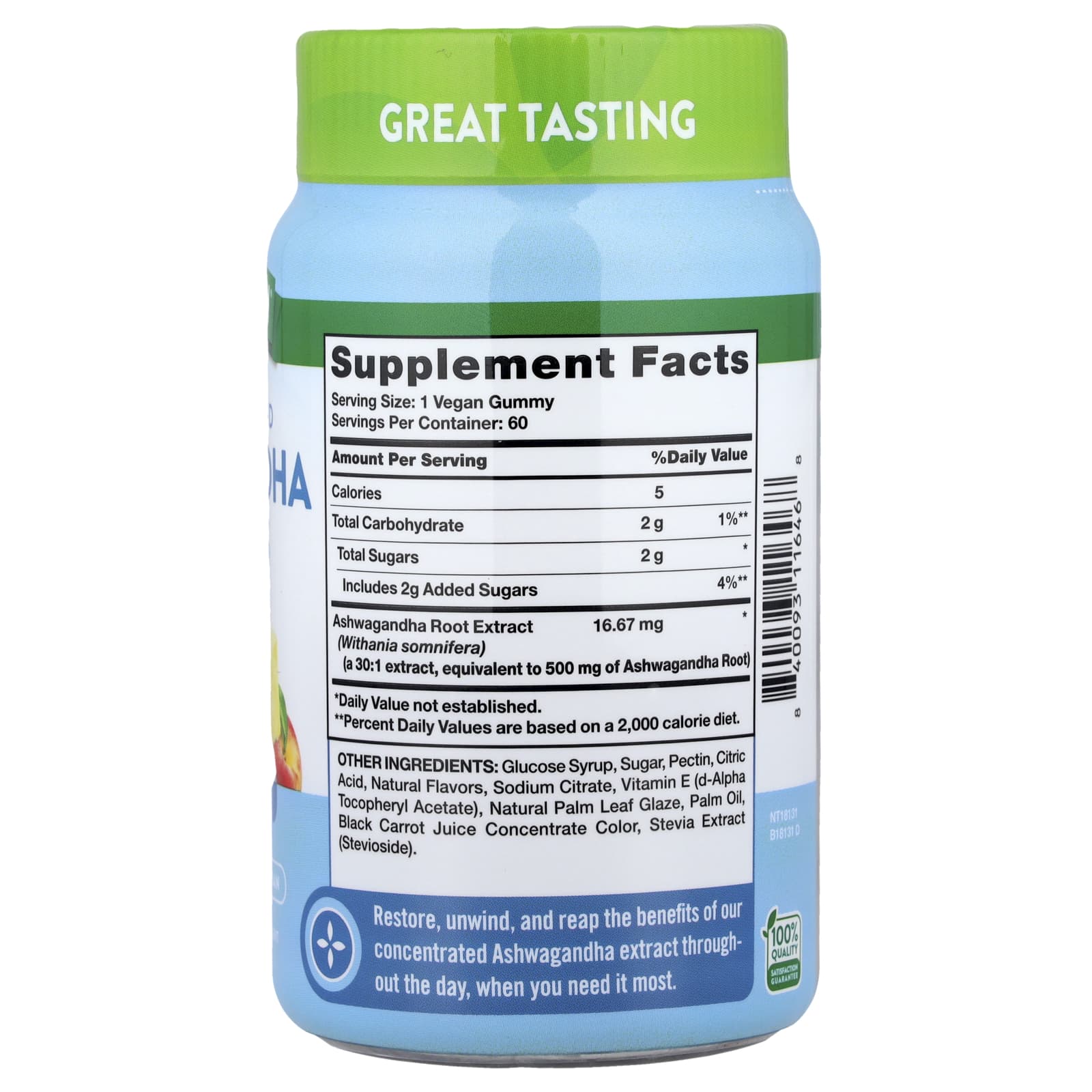 Nature's Truth, Ashwagandha Gummies, Delicious Tropical, 60 Gummies (16.67 mg per Gummy)