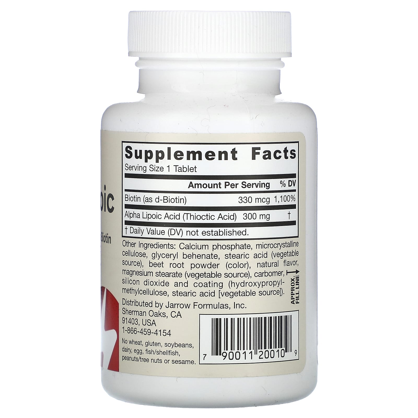 Jarrow Formulas, Alpha Lipoic Sustain with Biotin, 60 Tablets