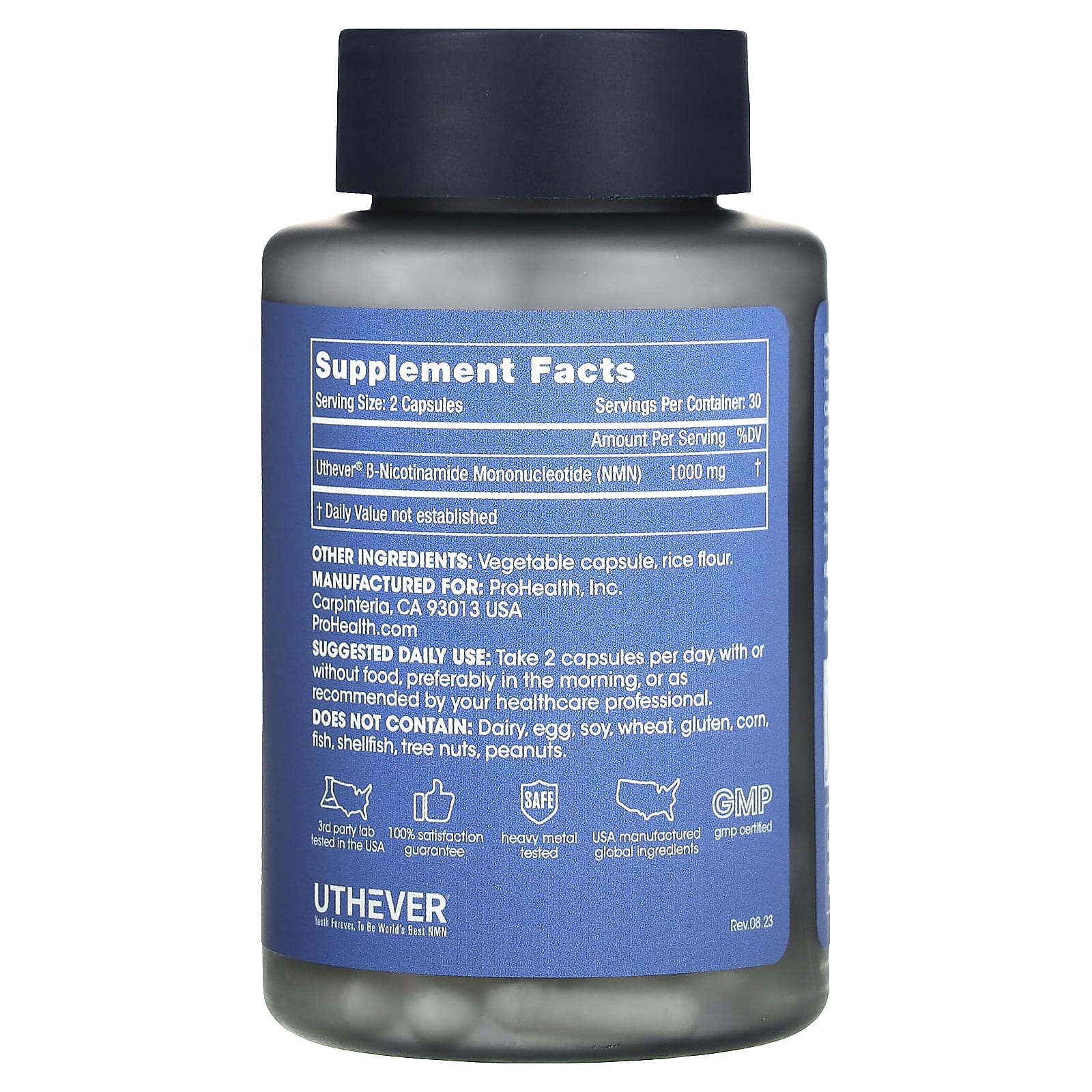 ProHealth Longevity, NMN Pro 1000, 60 Capsules (500 mg per Capsule)