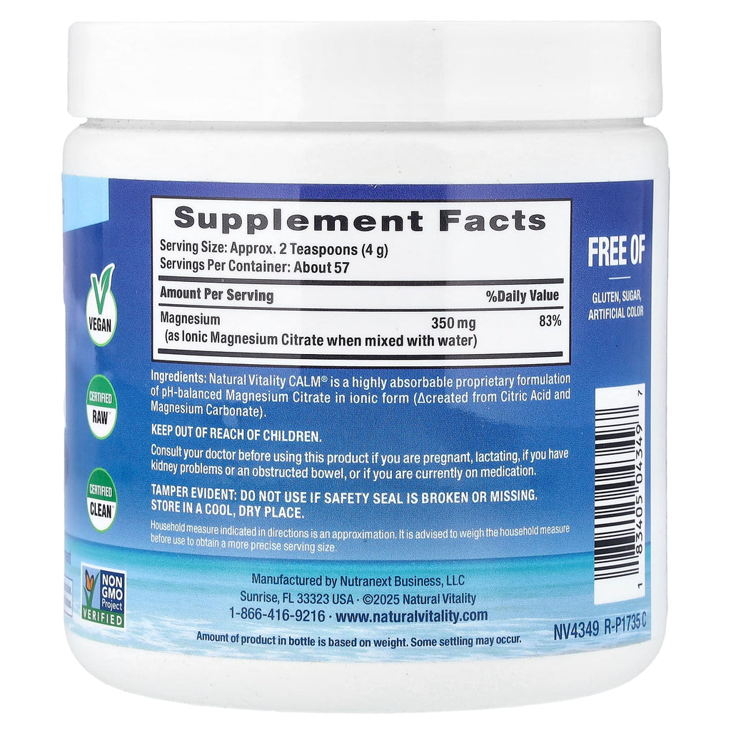 Natural Vitality, CALM®, Relaxing Drink Mix, Original Unflavored, 8 oz (227 g)