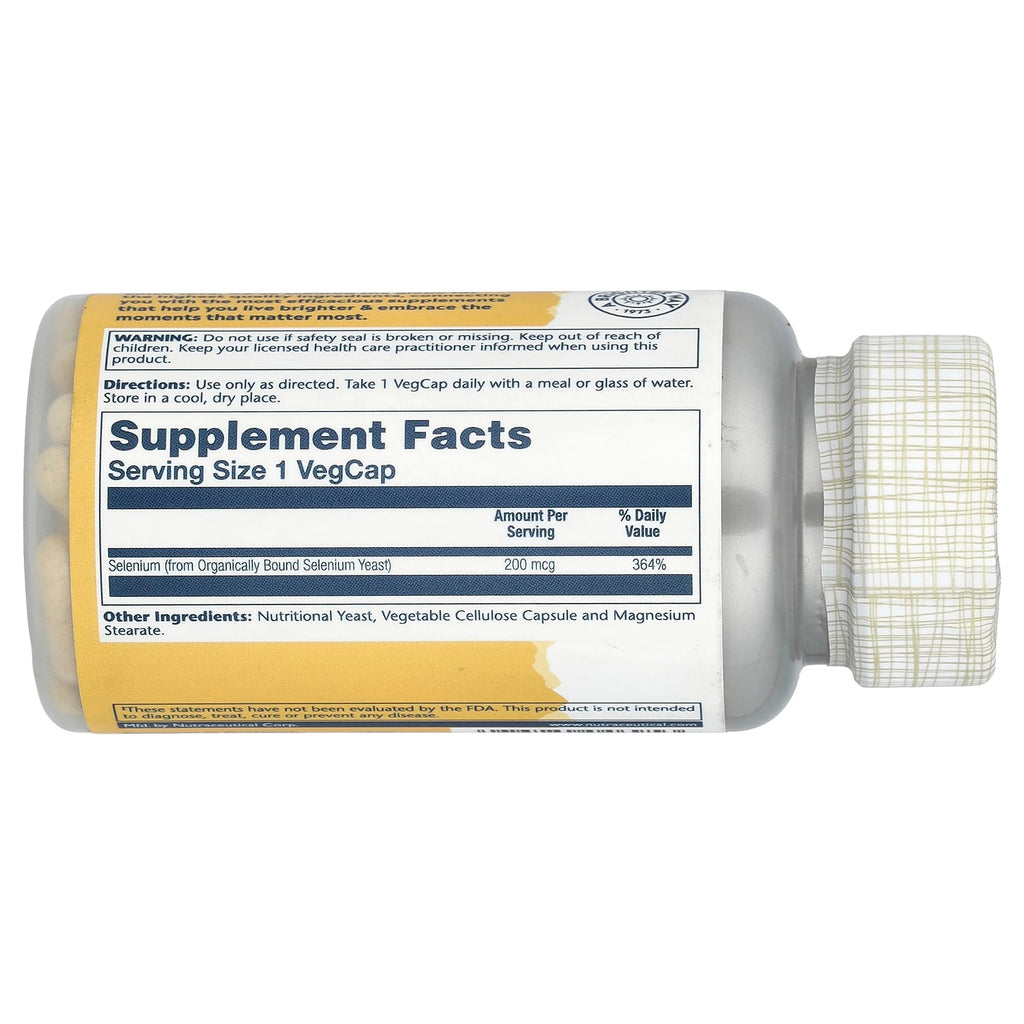 Solaray, Selenium, High Potency , 200 mcg, 100 VegCaps