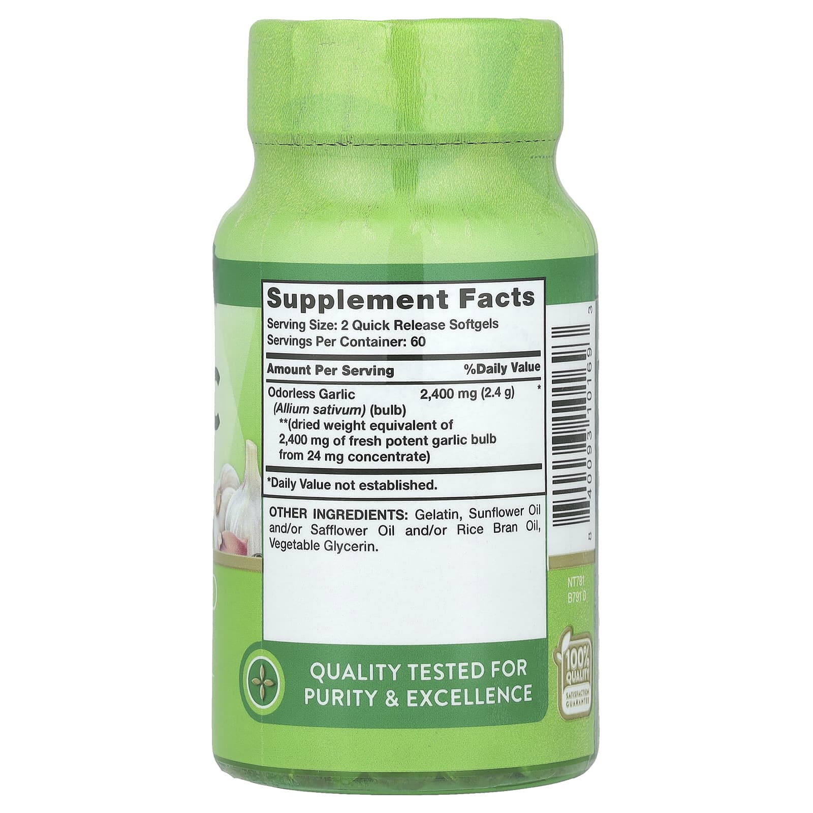 Nature's Truth, Odorless Garlic, 120 Quick Release Softgels (1,200 mg per Softgel)