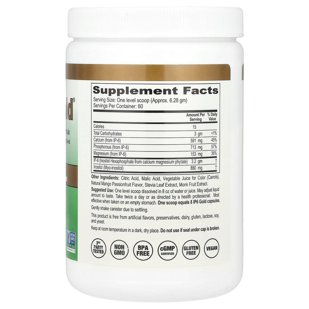 IP-6 International, IP6 Gold®, Immune Support Formula Powder, Mango Passionfruit, 377 gm