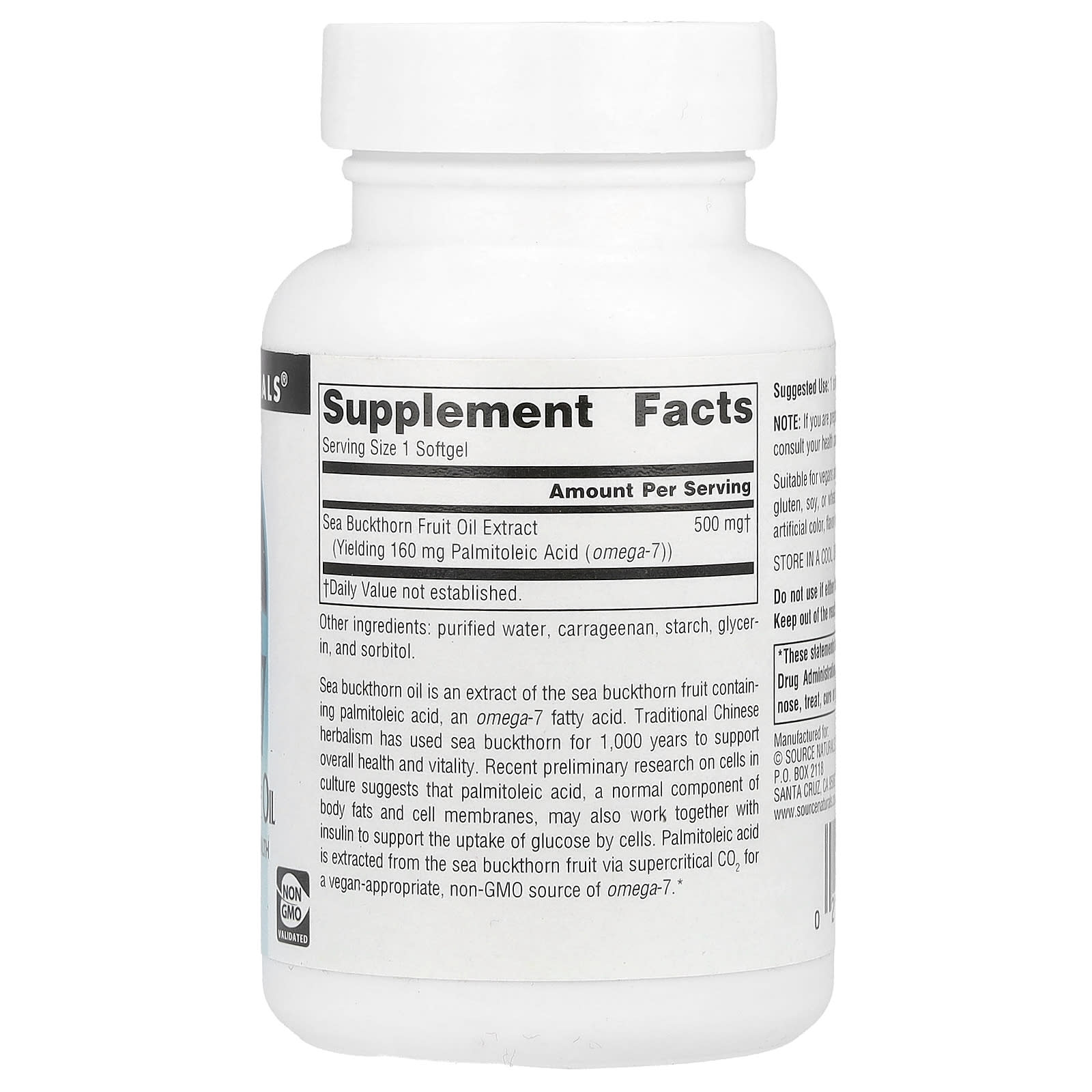 Source Naturals, Omega-7, Sea Buckthorn Fruit Oil, 60 Vegan Softgels