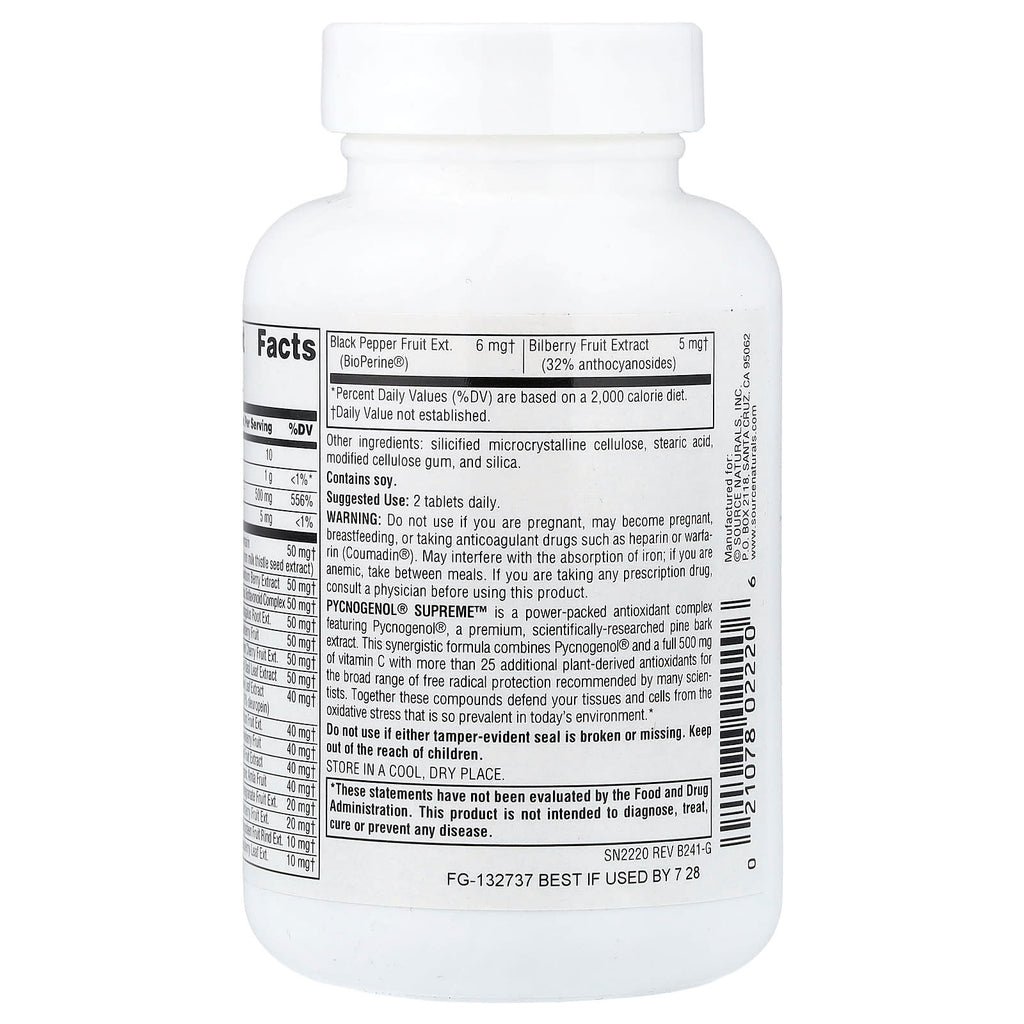 Source Naturals, Pycnogenol® Supreme™, 60 Tablets