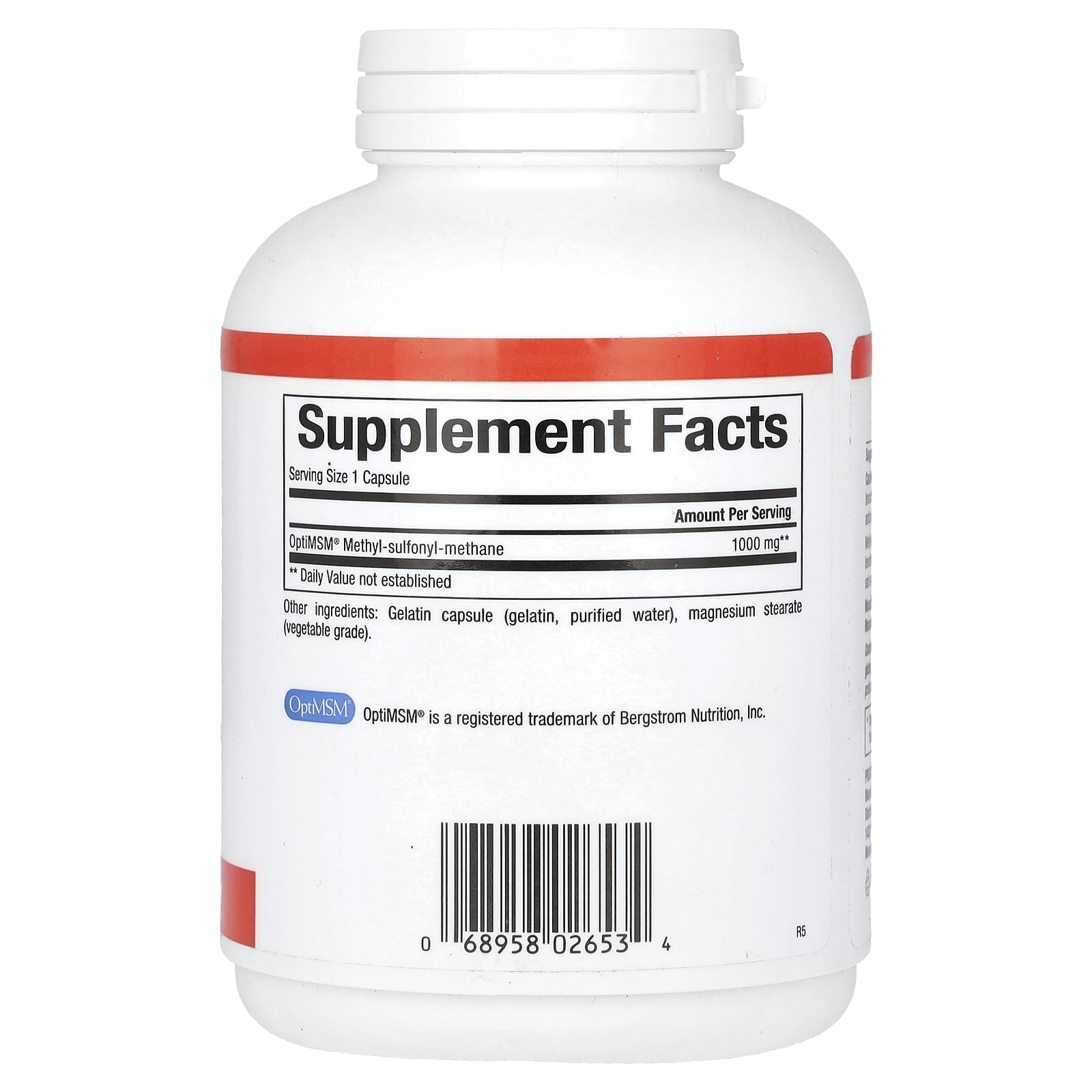 Natural Factors, MSM, Methyl-Sulfonyl-Methane, 1,000 mg, 180 Capsules