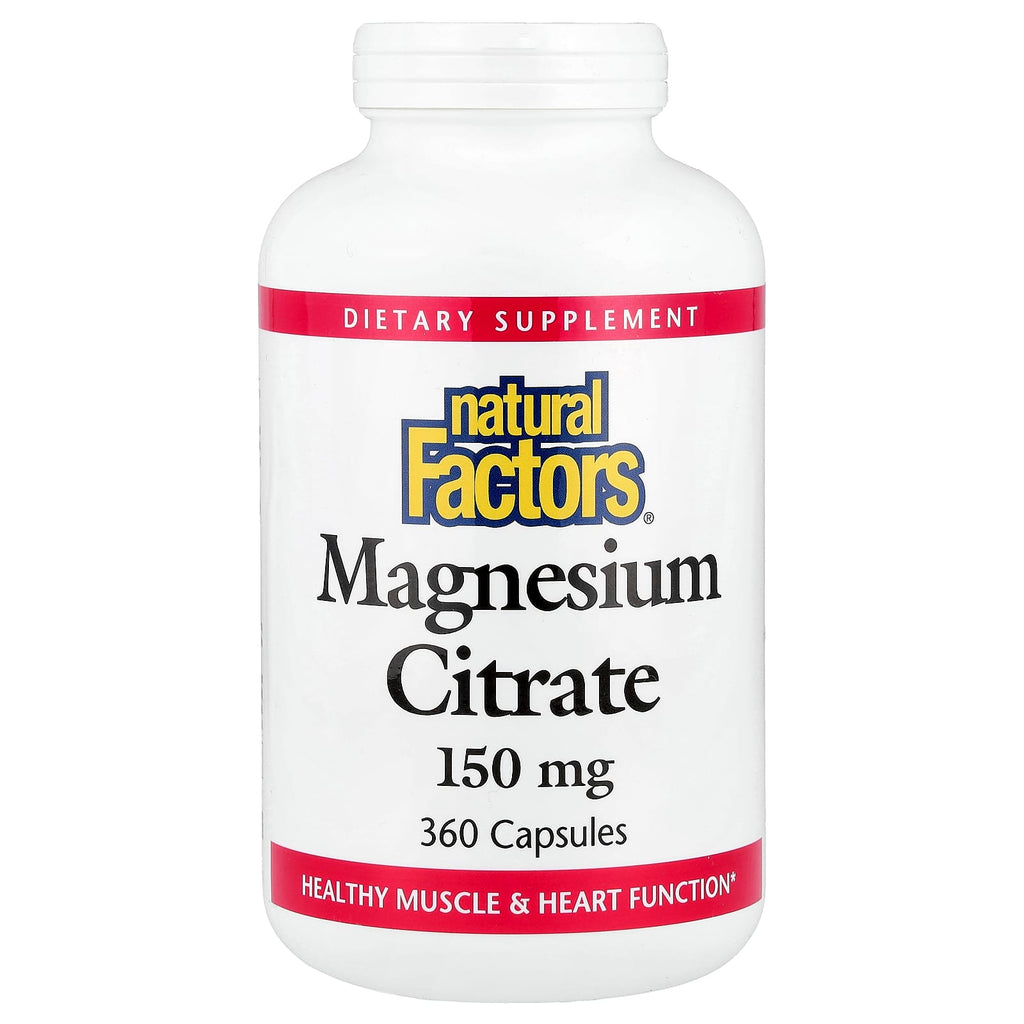 Natural Factors, Magnesium Citrate, 150 mg, 360 Capsules