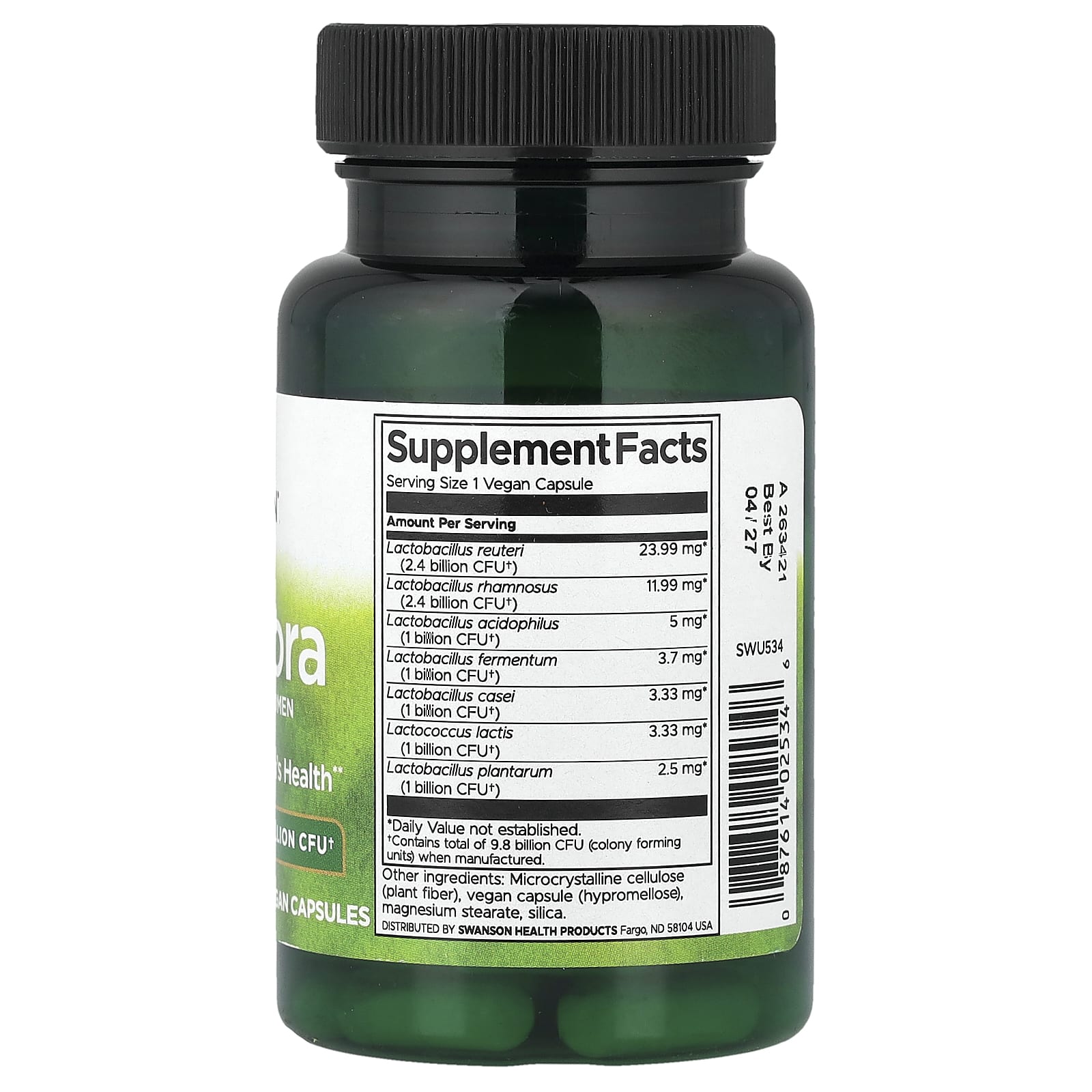 Swanson, FemFlora, Probiotic For Women, 9.8 billion CFU, 60 Vegan Capsules