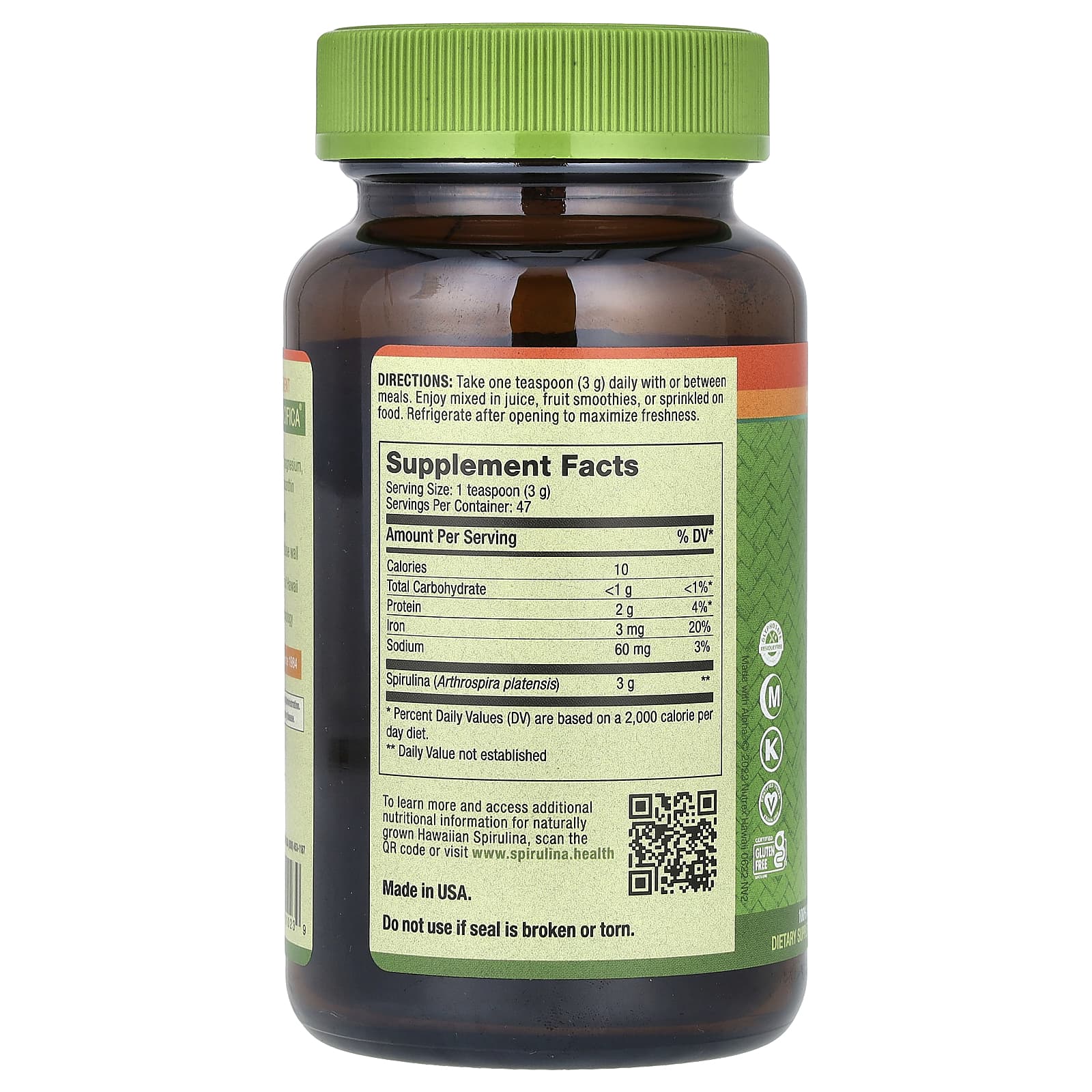 Nutrex Hawaii, Pure Hawaiian Spirulina, Powder, 5 oz (142 g)