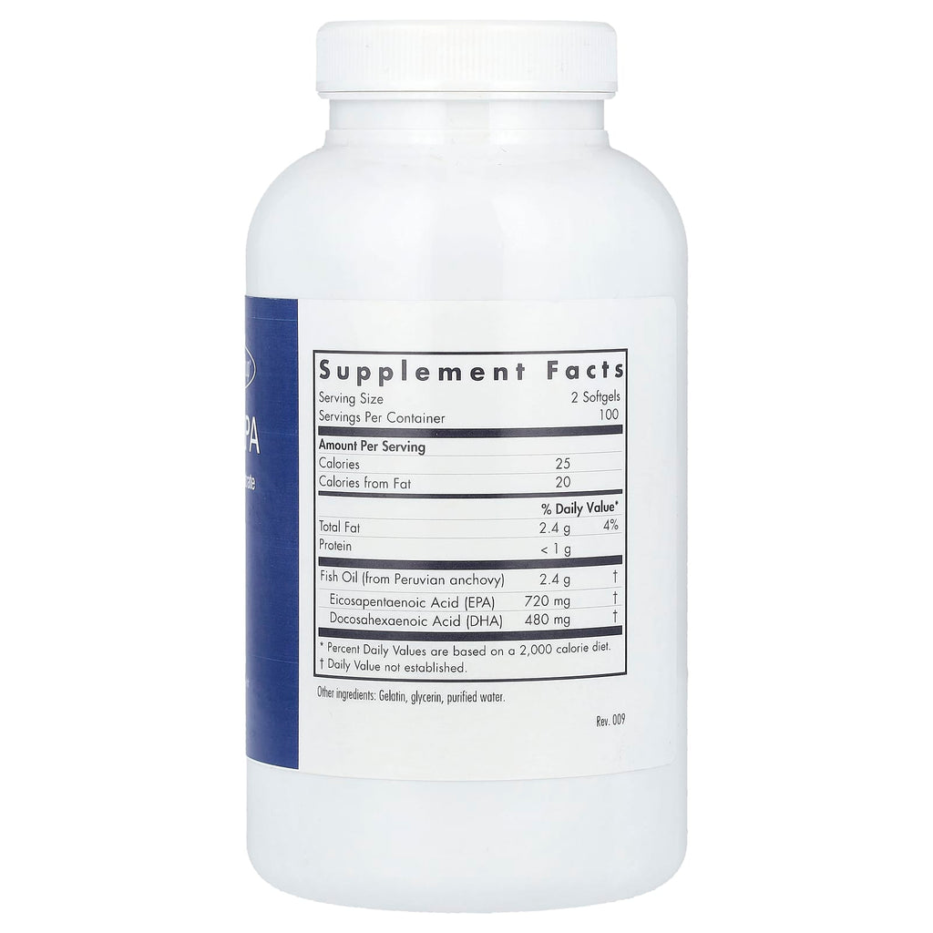 Allergy Research Group, Super EPA, Fish Oil Concentrate, 200 Softgels