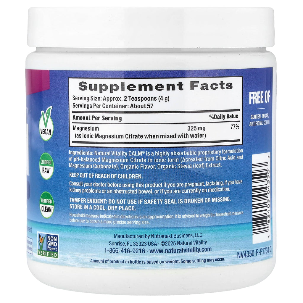 Natural Vitality, CALM®, Relaxing Drink Mix, Raspberry-Lemon, 8 oz (226 g)