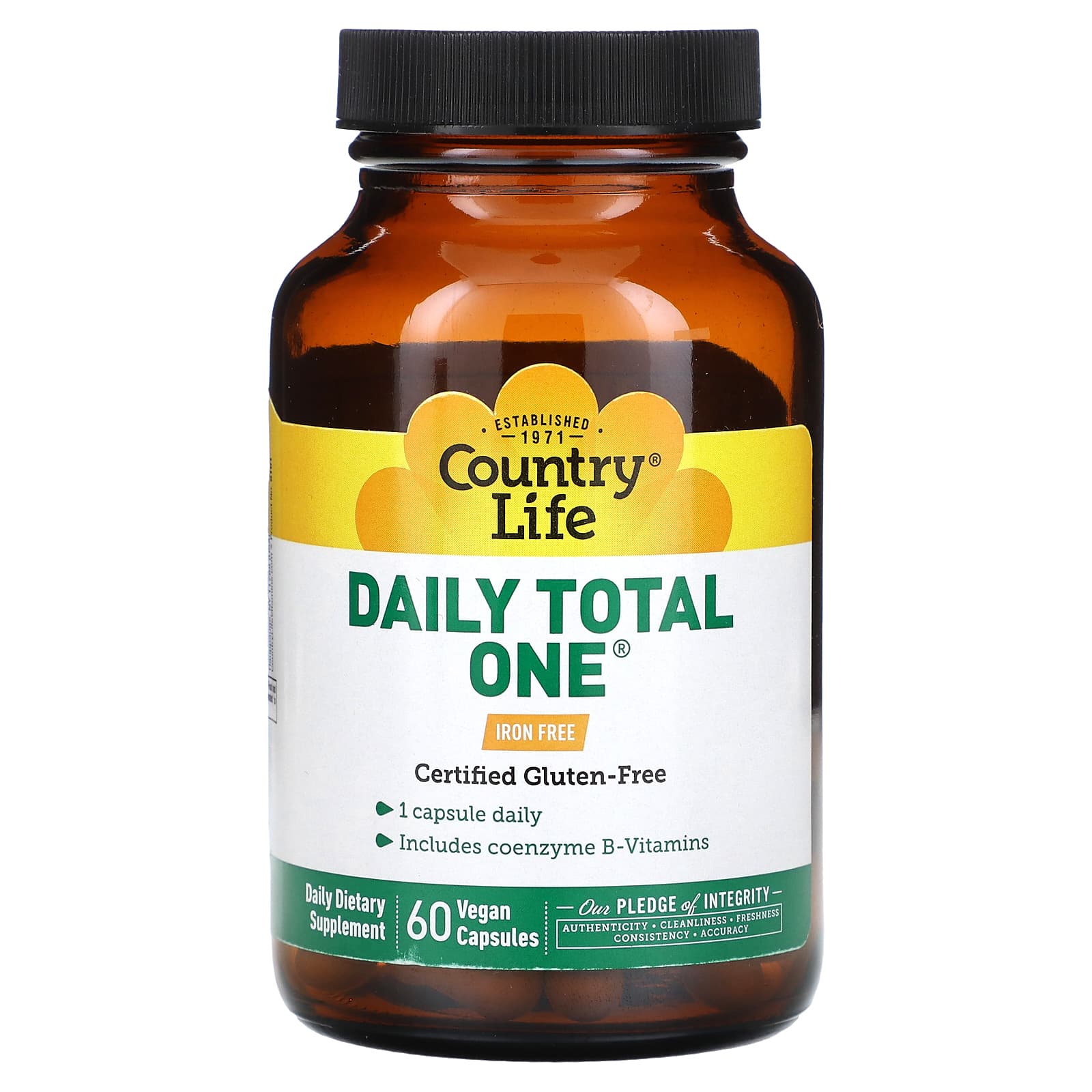 Country Life, Daily Total One, Iron-Free, 60 Vegan Capsules