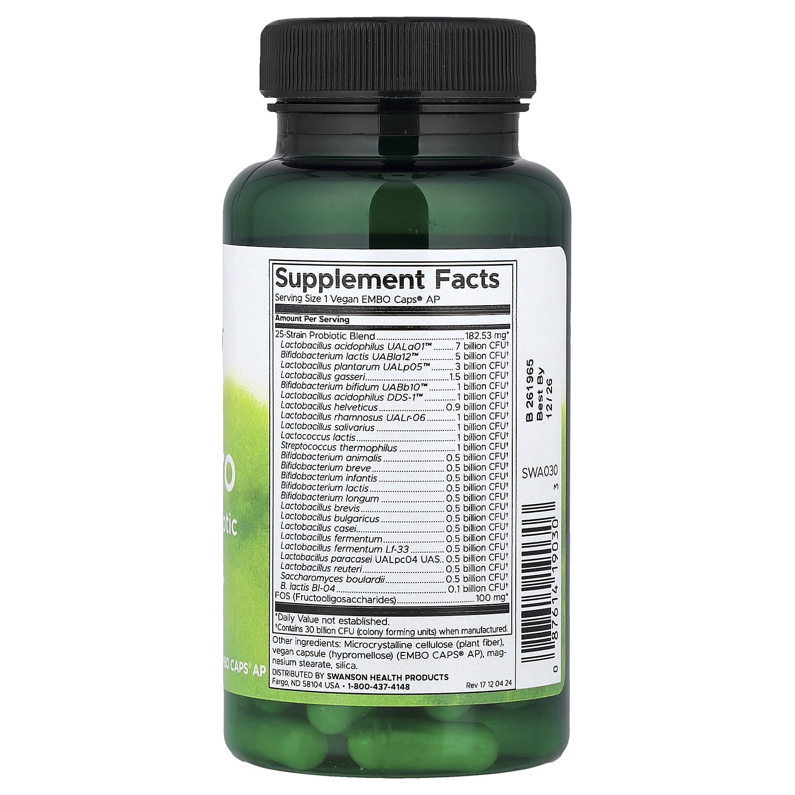 Swanson, Epic Pro 25-Strain Probiotic, 30 Billion CFU, 30 Vegan Embo Caps® AP