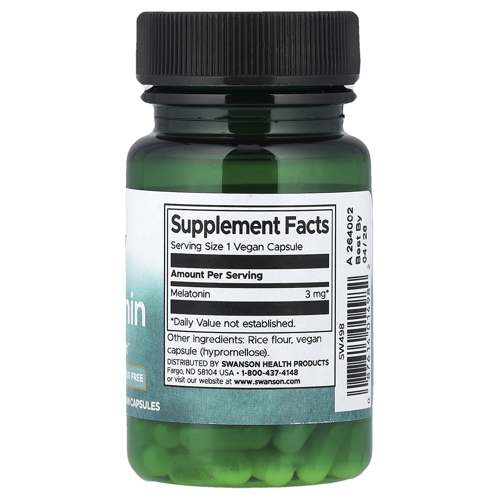 Swanson, Melatonin, 3 mg, 60 Capsules