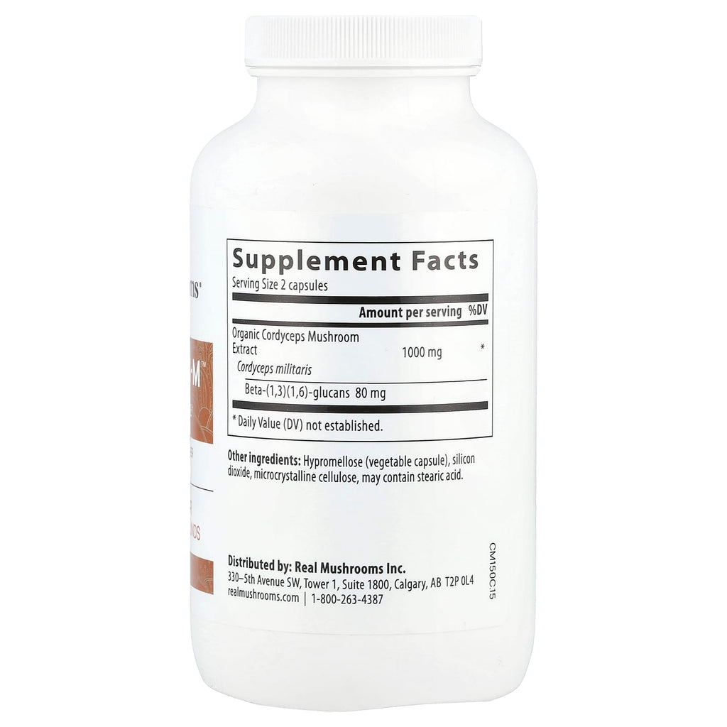 Real Mushrooms, Cordyceps-M™, Mushroom Extract Powder, 300 Capsules