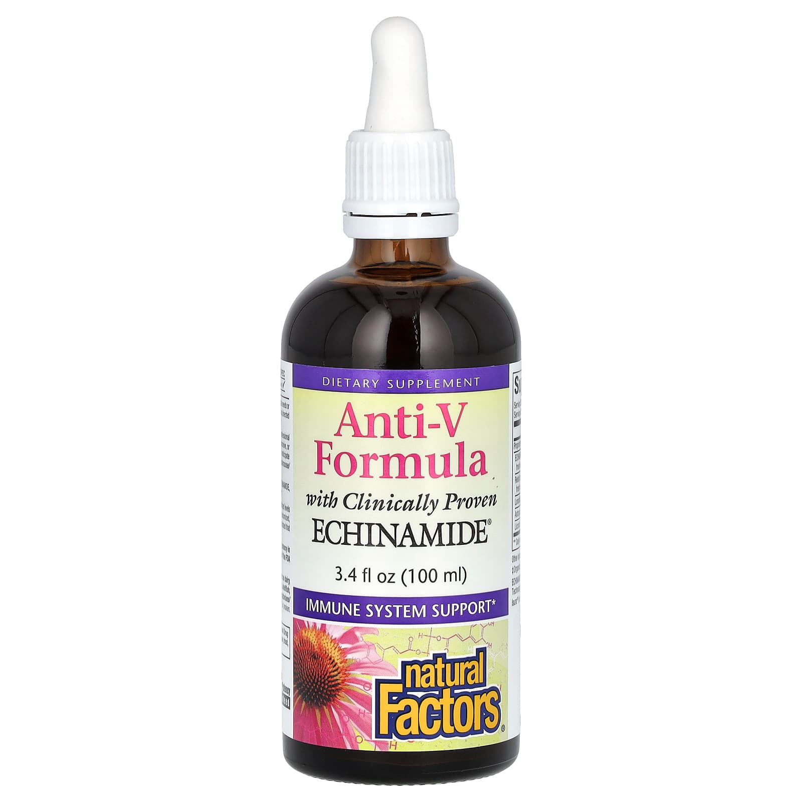 Natural Factors, Anti-V Formula, with Clinically Proven Echinamide, 3.4 fl oz (100 ml)