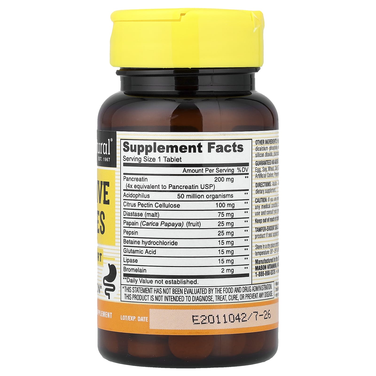 Mason Natural, Digestive Enzymes, 90 Tablets