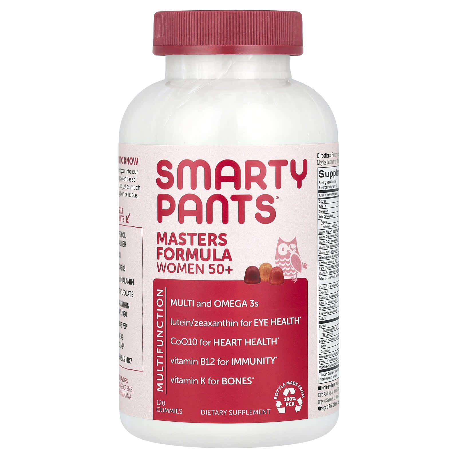 SmartyPants, Masters Formula Women 50+, Blueberry, Orange Creme, and Strawberry Banana, 120 Gummies