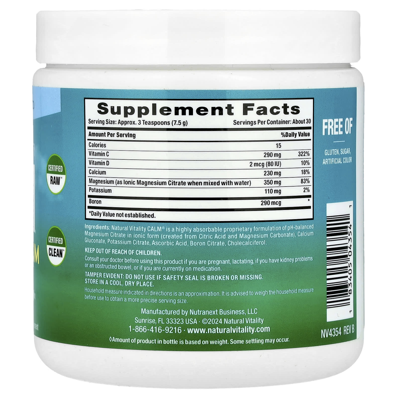 Natural Vitality, CALM®, Plus Calcium, Magnesium-Calcium Drink Mix, Original Unflavored, 8 oz (227 g)