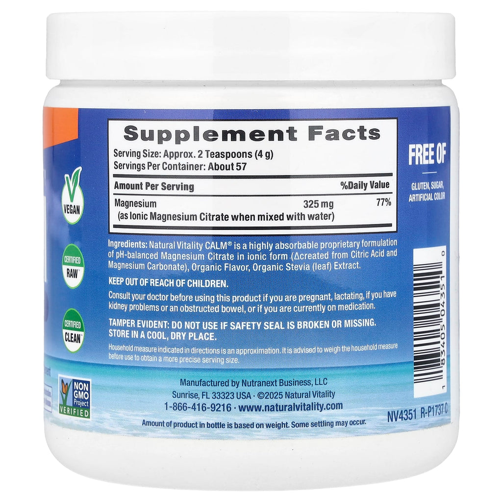 Natural Vitality, CALM®, Relaxing Drink Mix, Orange, 8 oz (227 g)