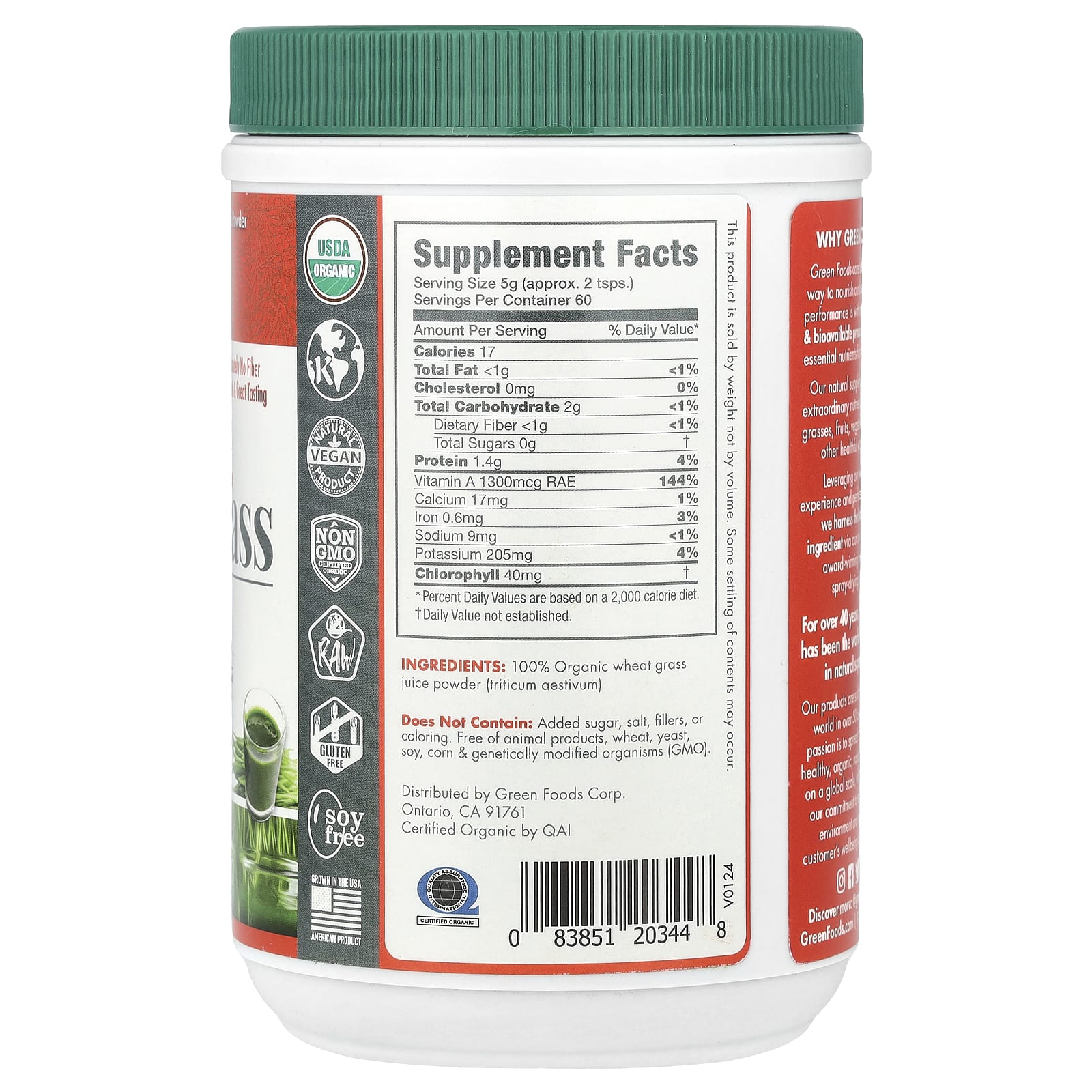 Green Foods, Organic and Raw Wheatgrass Shots, 10.6 oz (300 g)