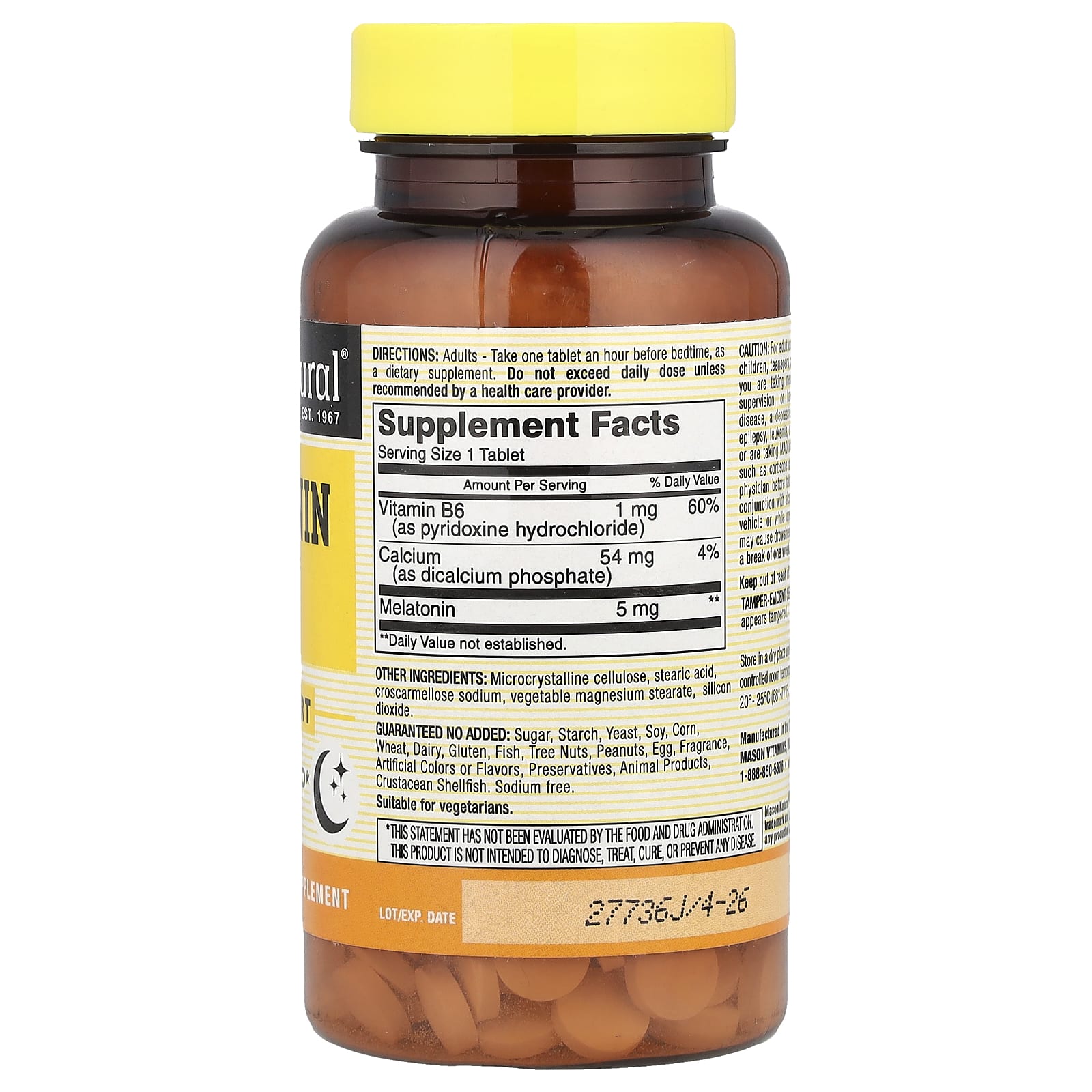 Mason Natural, Melatonin, 300 Tablets