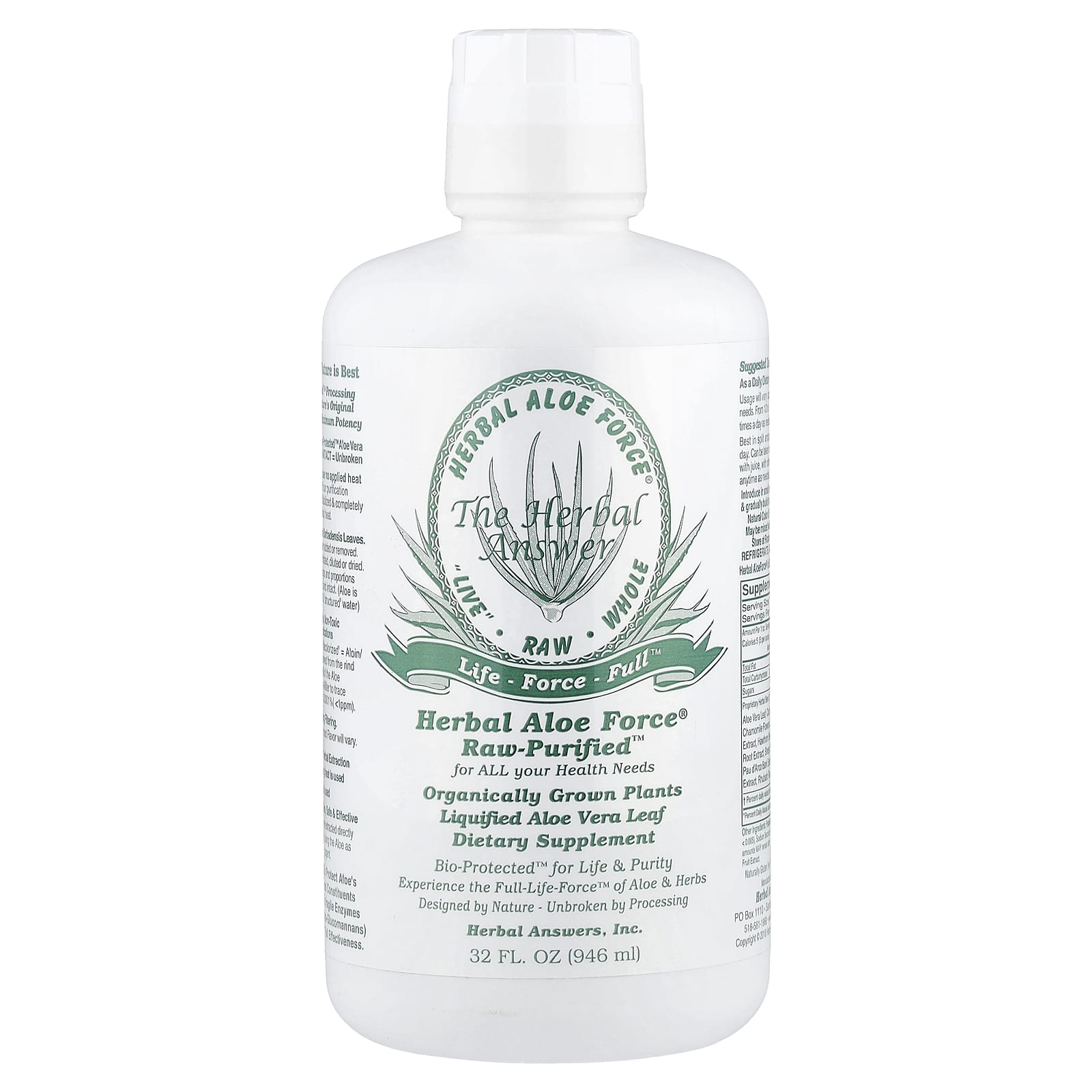 Herbal Answers, Herbal Aloe Force®, Raw Purified™, 32 fl oz (946 ml)