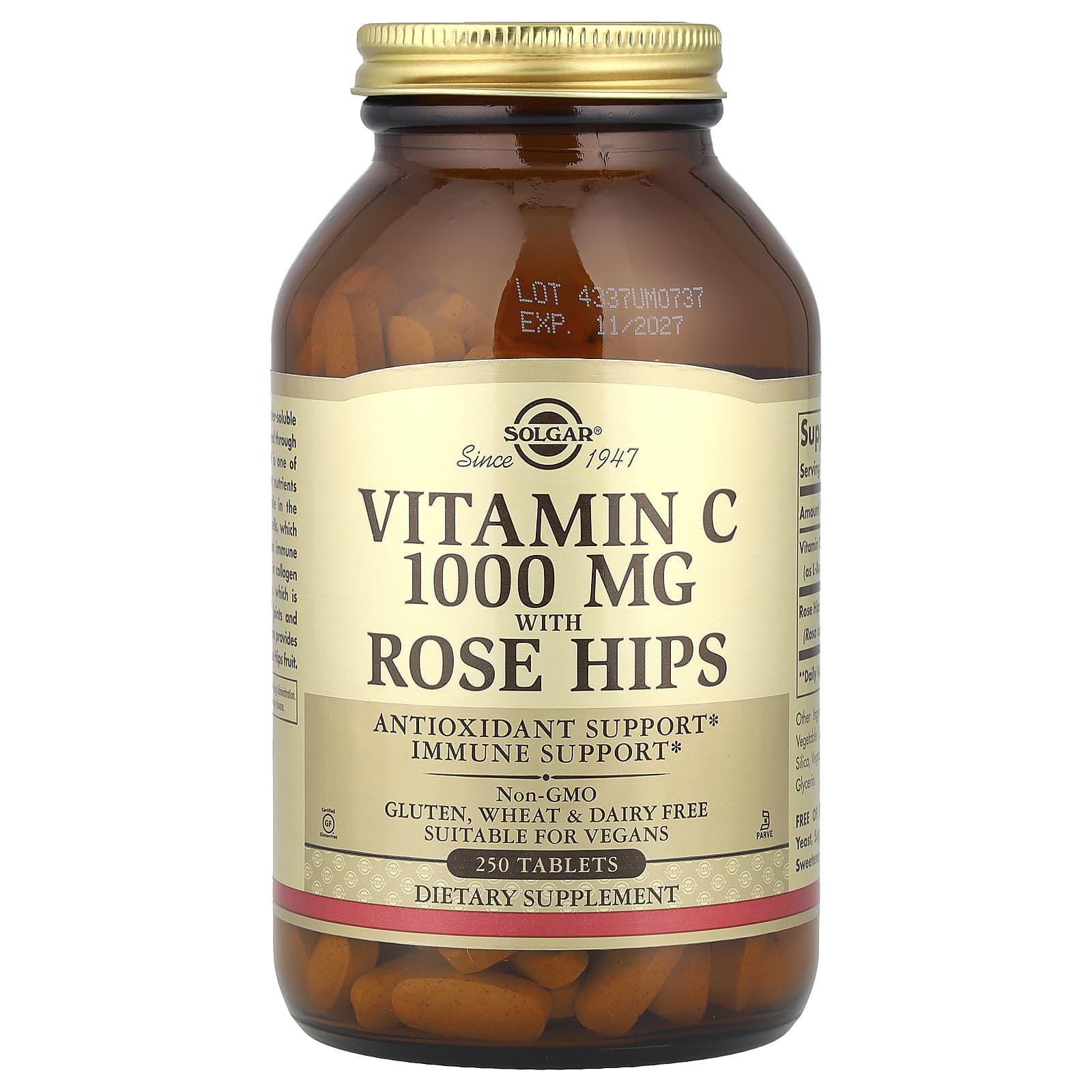 Solgar, Vitamin C with Rose Hips, 250 Tablets
