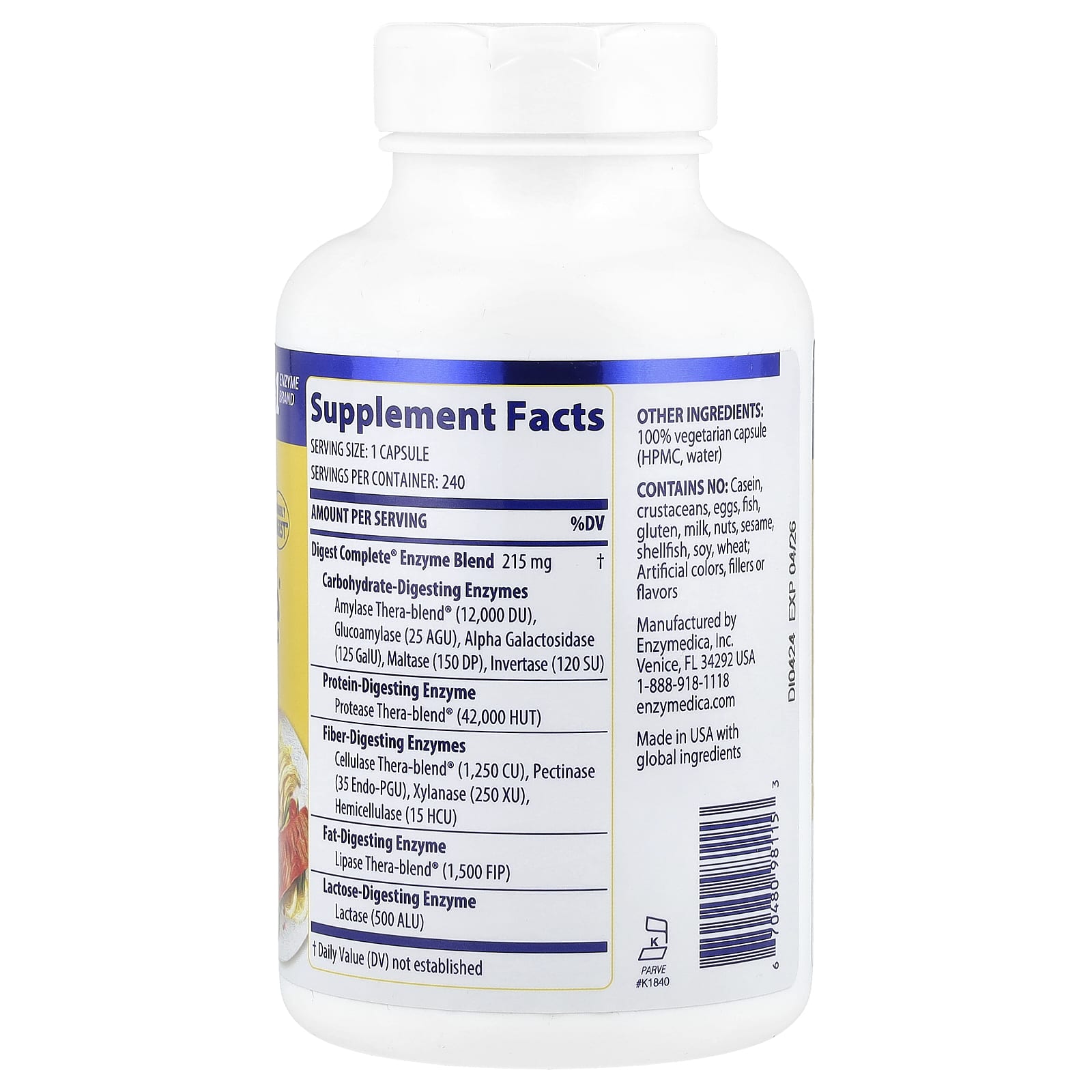 Enzymedica, Digest Complete®, 240 Capsules