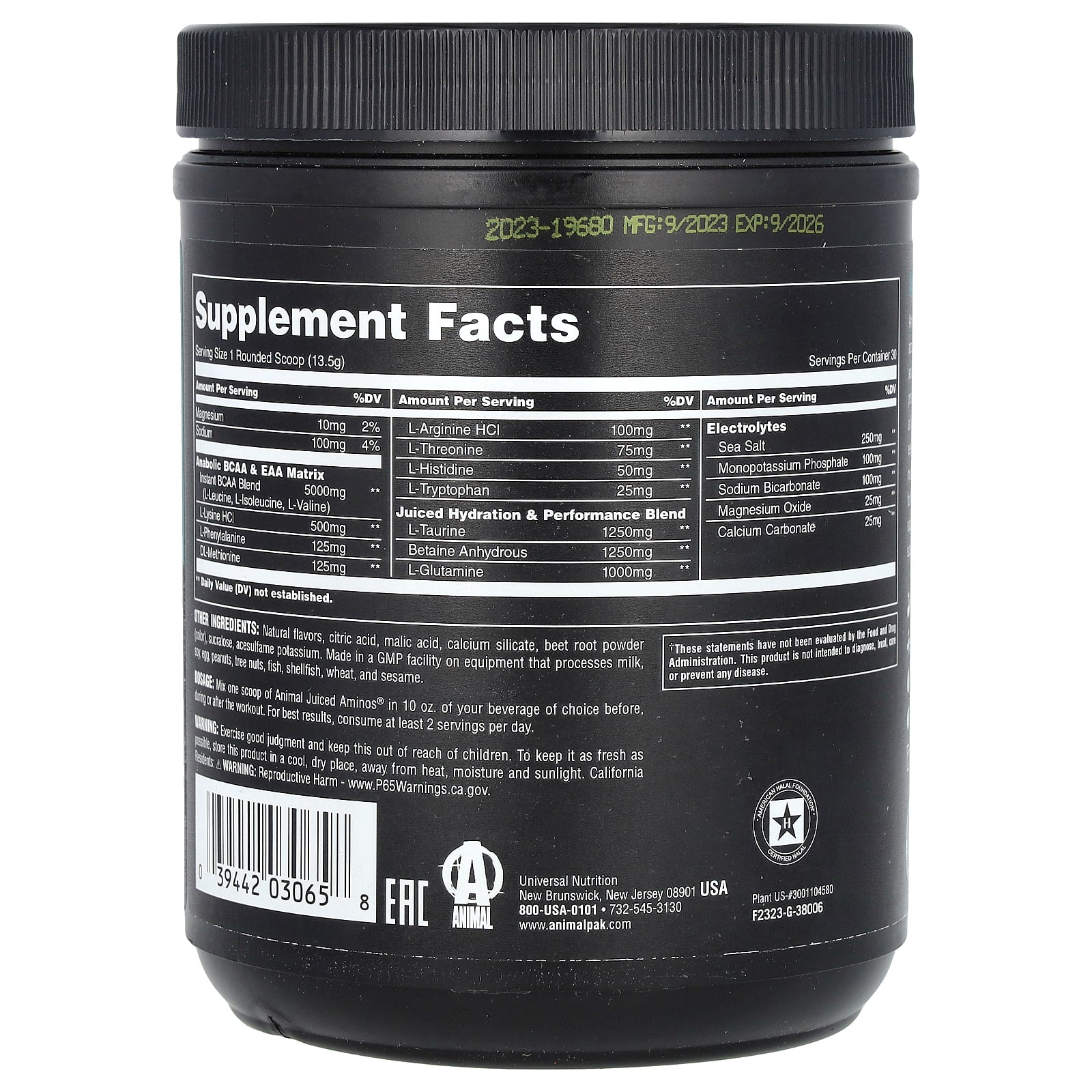 Animal, Juiced Aminos® Powder, Grape, 14.3 oz (405 g)