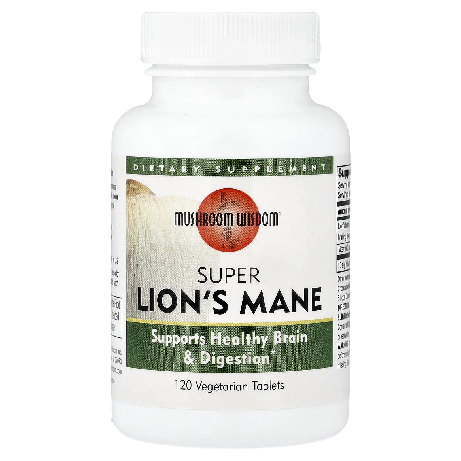 Mushroom Wisdom, Super Lion's Mane, 120 Vegetarian Tablets