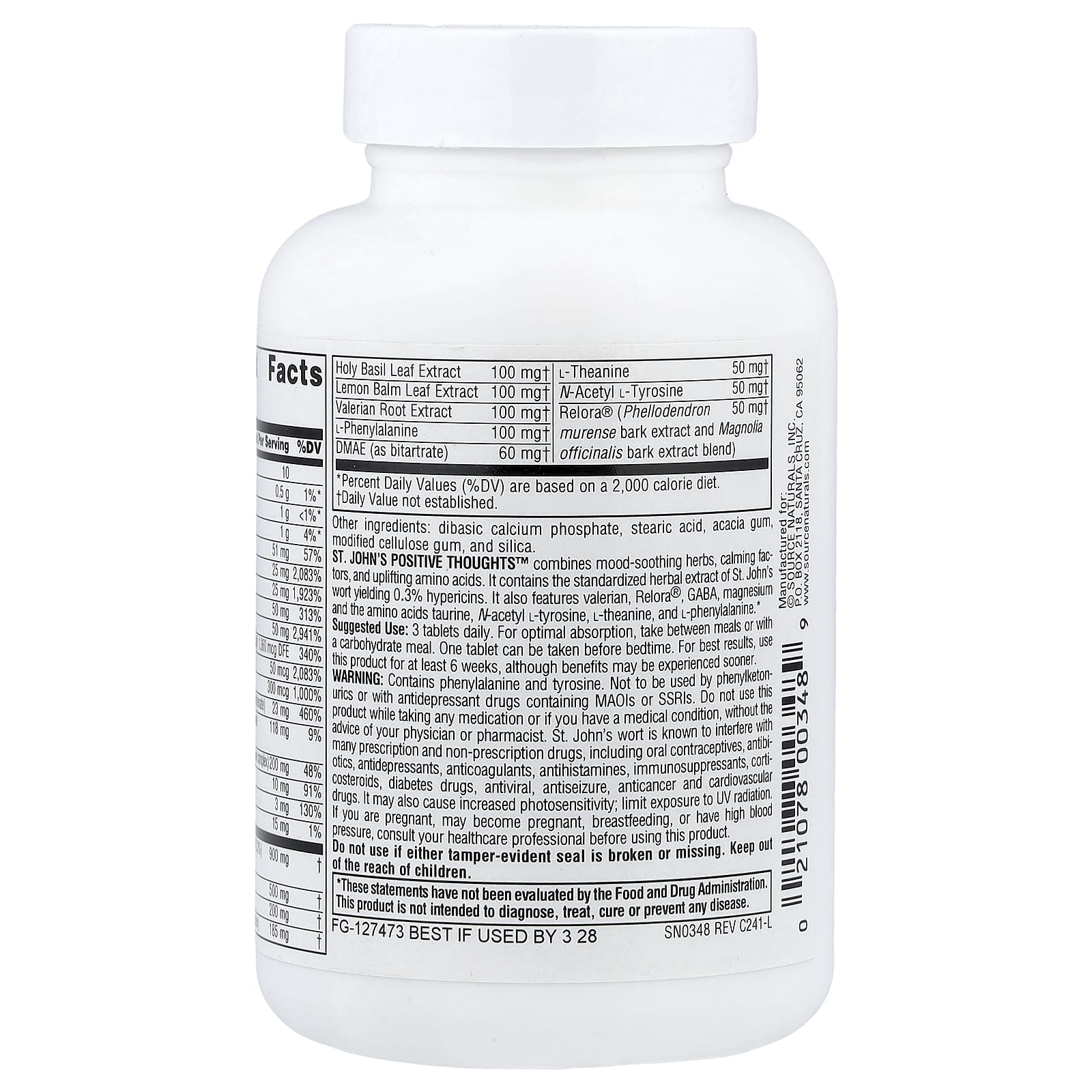 Source Naturals, St. John's Positive Thoughts™, 45 Tablets