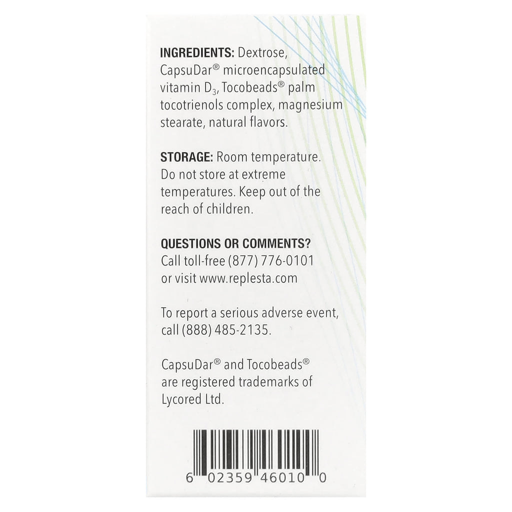 Replesta, Cholecalciferol, Vitamin D3, Natural Orange, 50,000 IU, 4 Chewable Wafers, 0.1 oz (3 g) Each