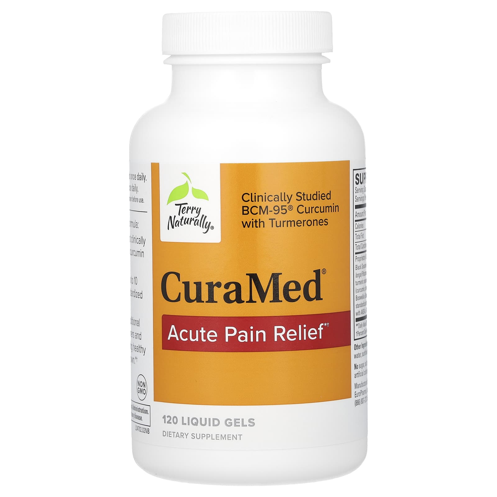 Terry Naturally, CuraMed, Acute Pain Relief, 120 Liquid Gels