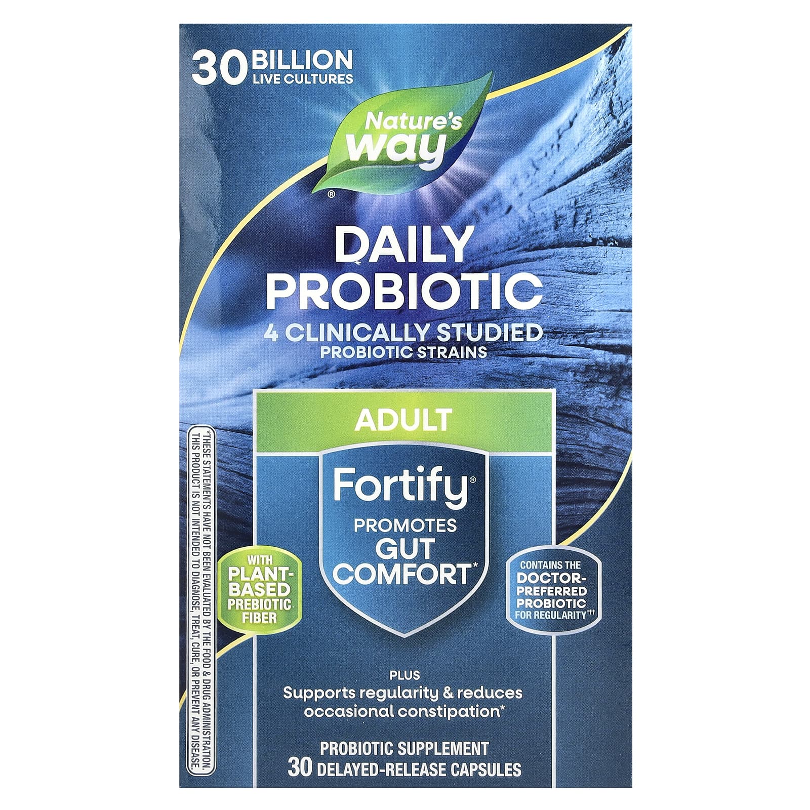 Nature's Way, Fortify, Daily Probiotic, Adult, 30 Billion CFU, 30 Delayed-Release Capsules