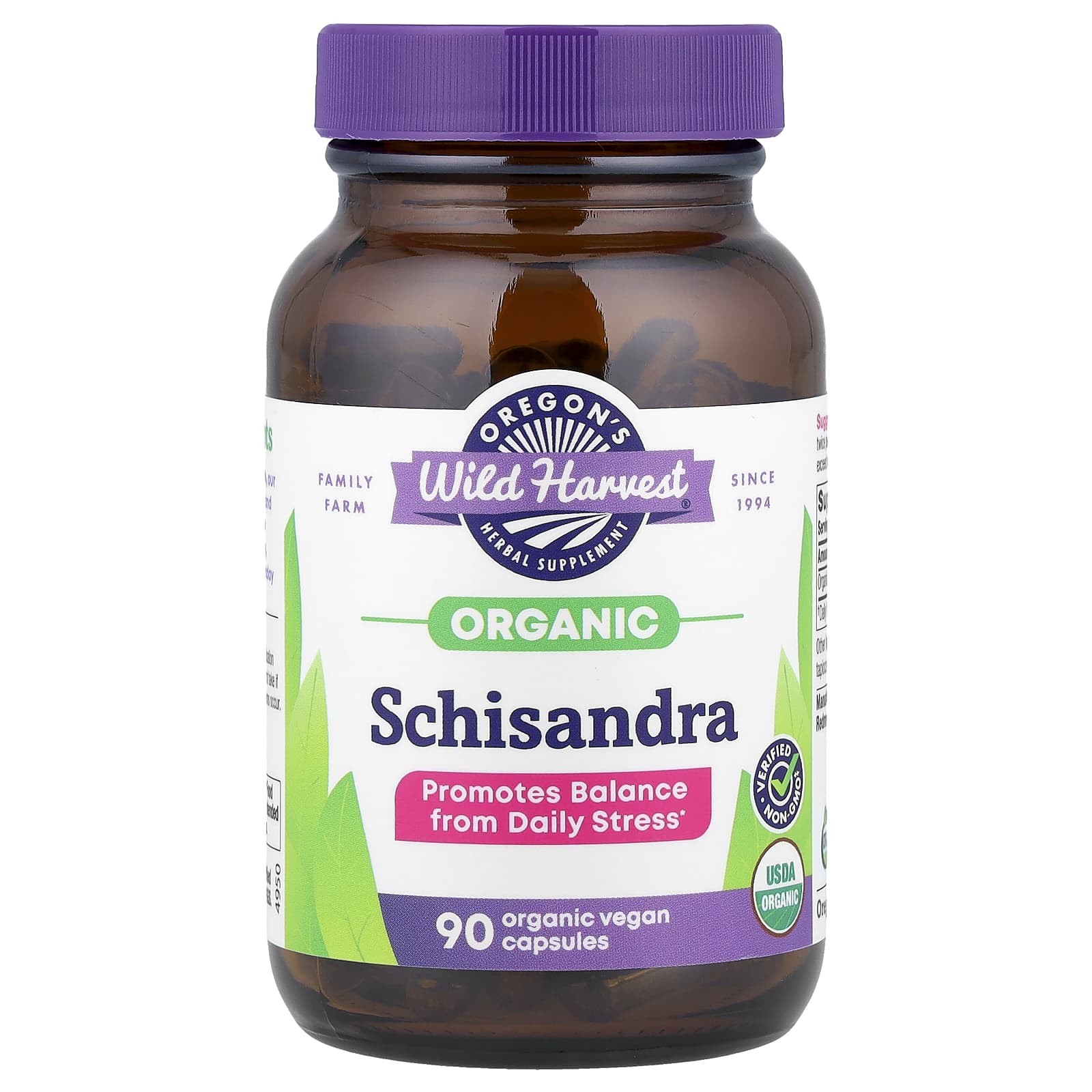 Oregon's Wild Harvest, Organic Schisandra, 90 Organic Vegan Capsules (475 mg per Capsule)