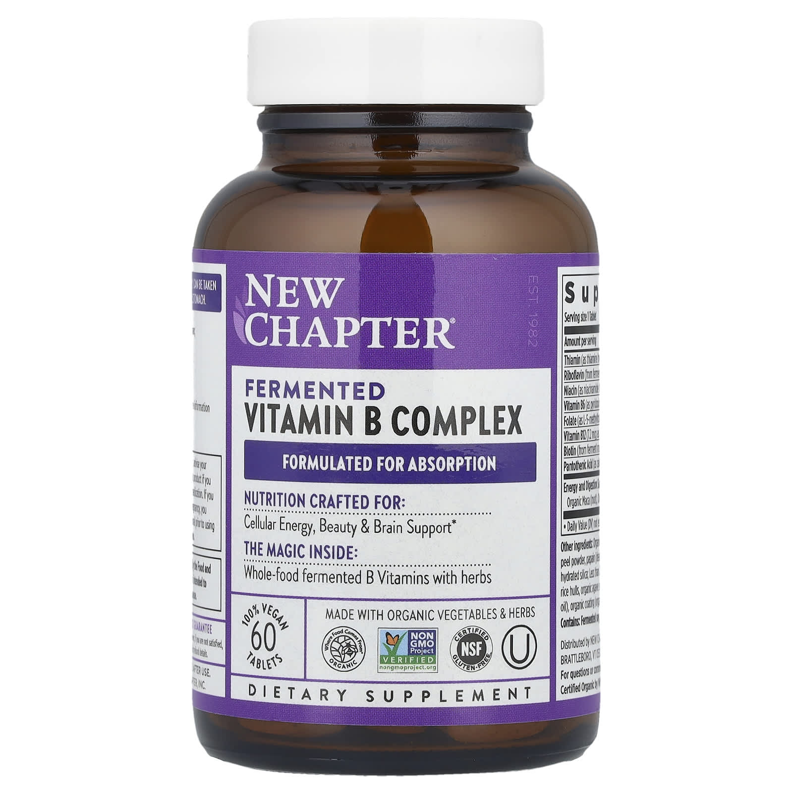 New Chapter, Fermented Vitamin B Complex, 60 Vegan Tablets