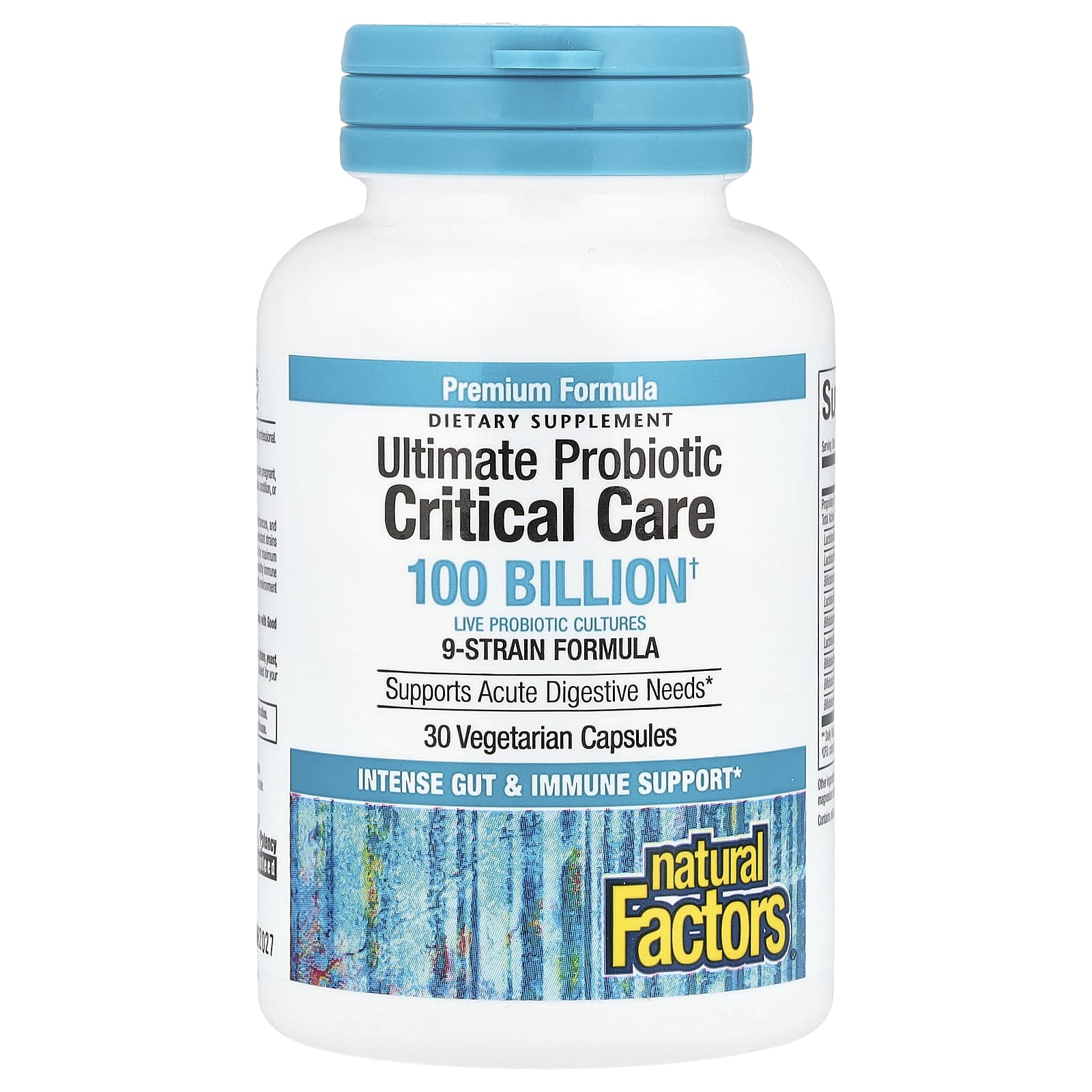 Natural Factors, Ultimate Probiotic, Critical Care, 100 Billion CFU, 30 Vegetarian Capsules