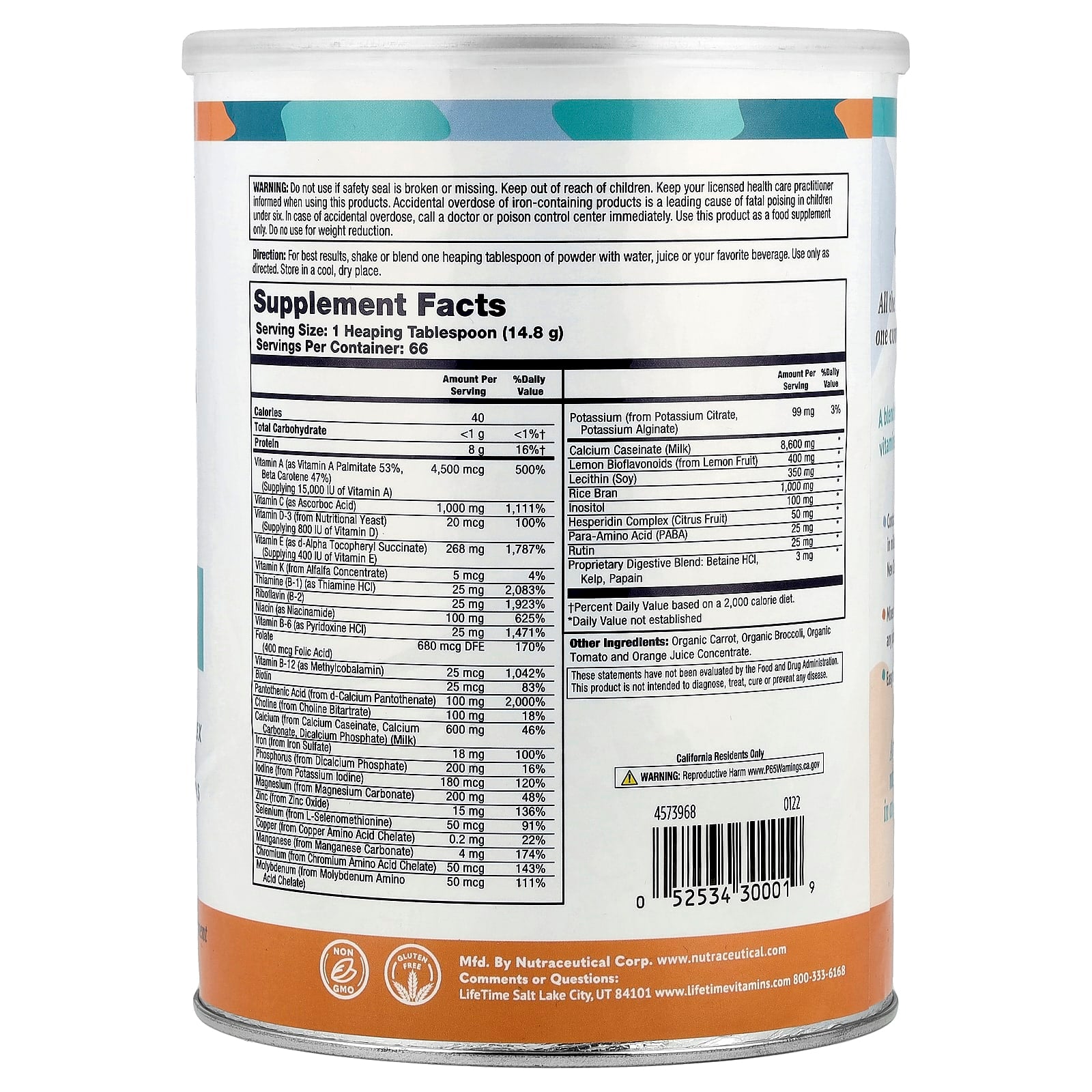 All One, Nutritech, Original Formula, Multiple Vitamin & Mineral Powder, Unflavored, 2.2 lbs (1,000 g)