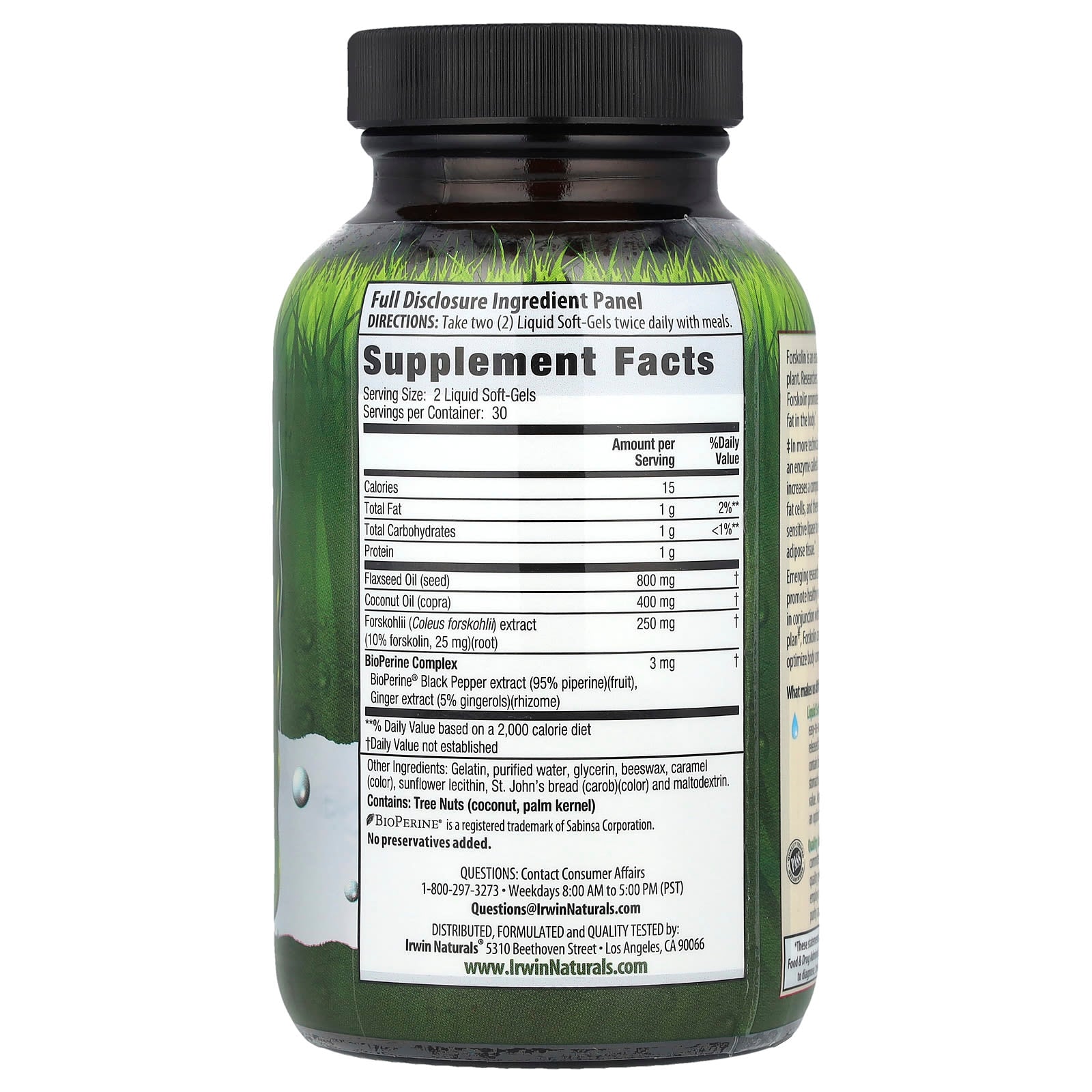 Irwin Naturals, Forskolin Fat-Loss Diet®, 60 Liquid Soft-Gels