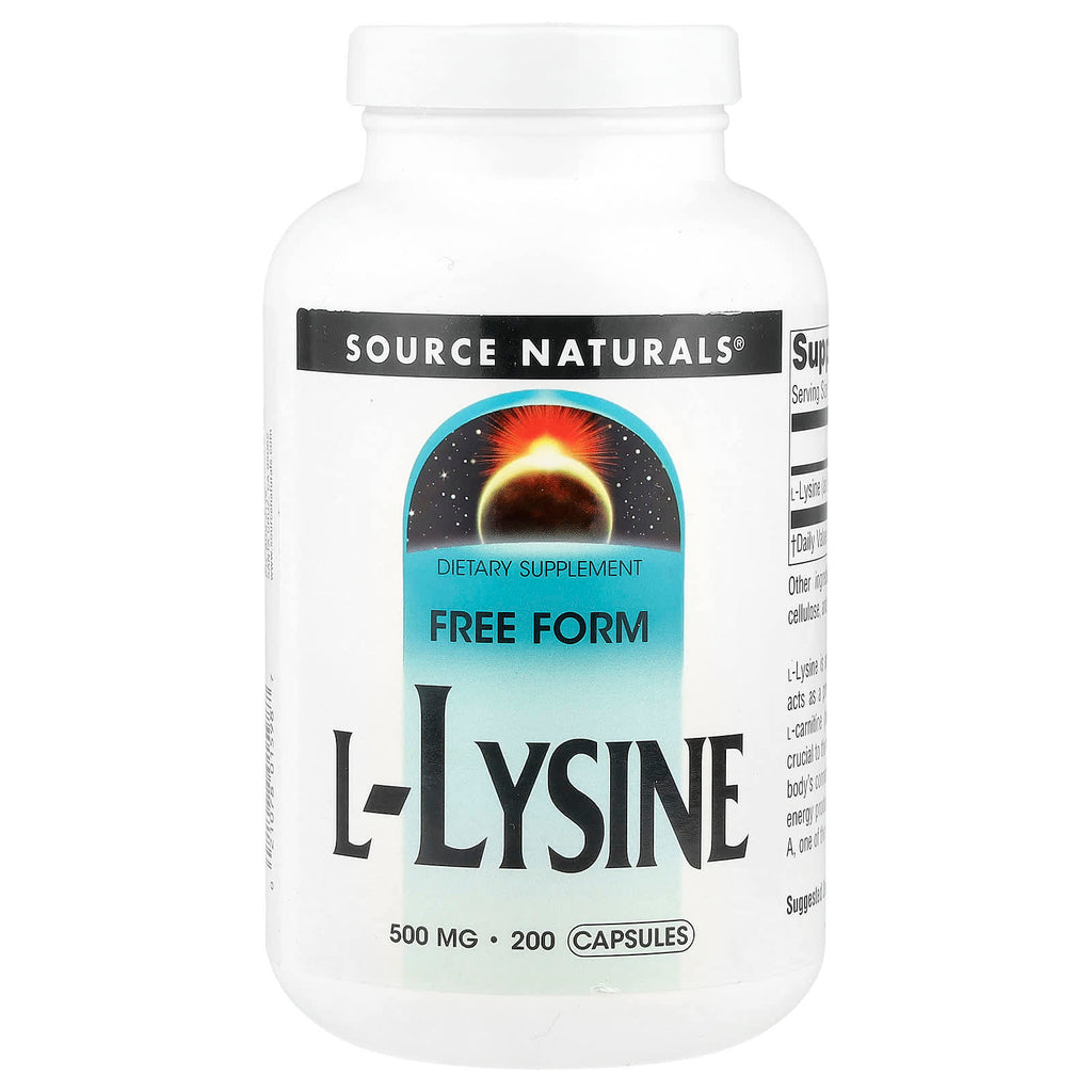 Source Naturals, L-Lysine, 500 mg, 200 Capsules