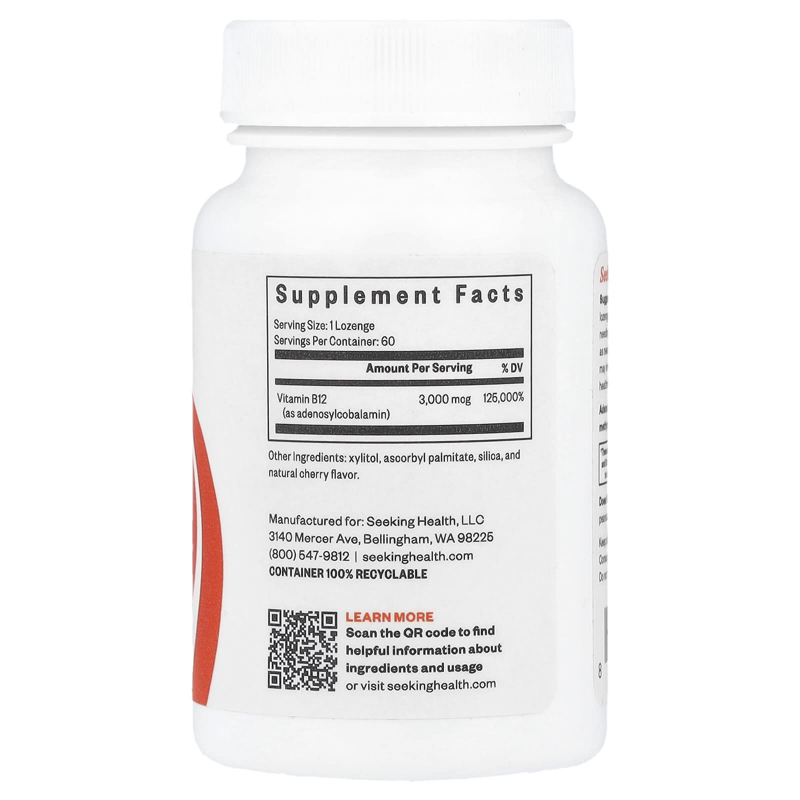 Seeking Health, Adeno B12, 3,000 mcg, 60 Lozenge