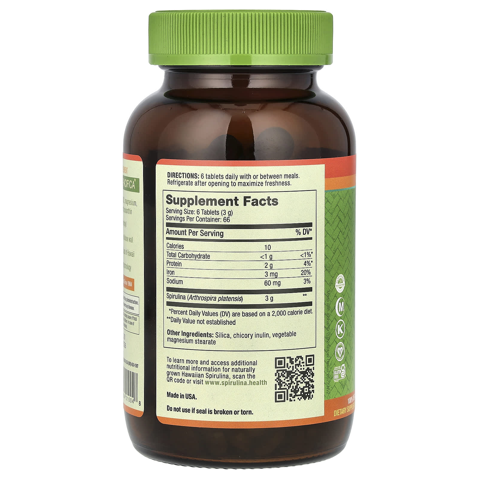 Nutrex Hawaii, Pure Hawaiian Spirulina®, 500 mg, 400 Tablets