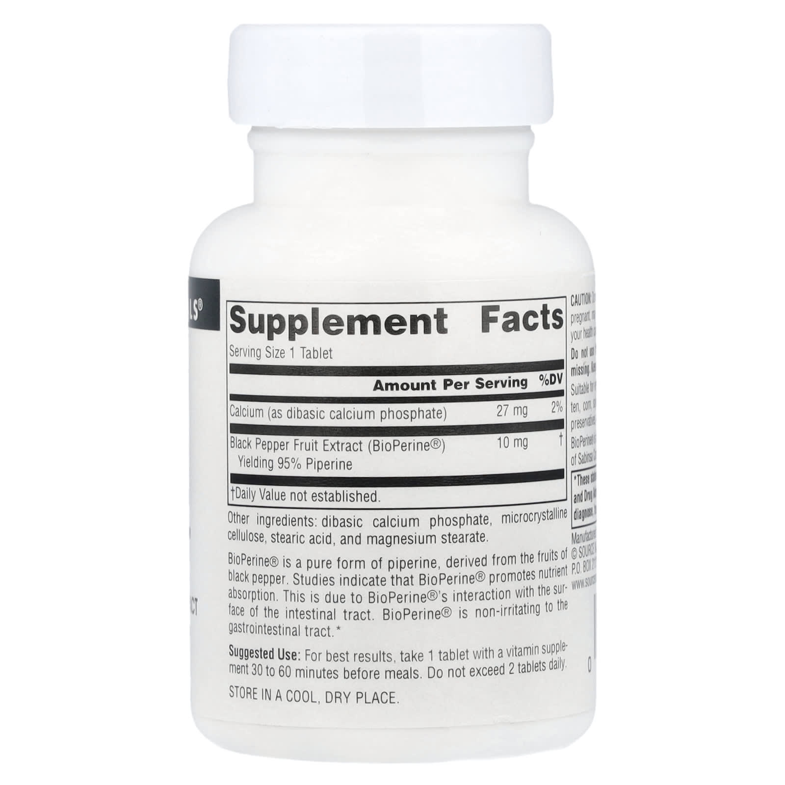 Source Naturals, BioPerine®, 10 mg, 120 Tablets