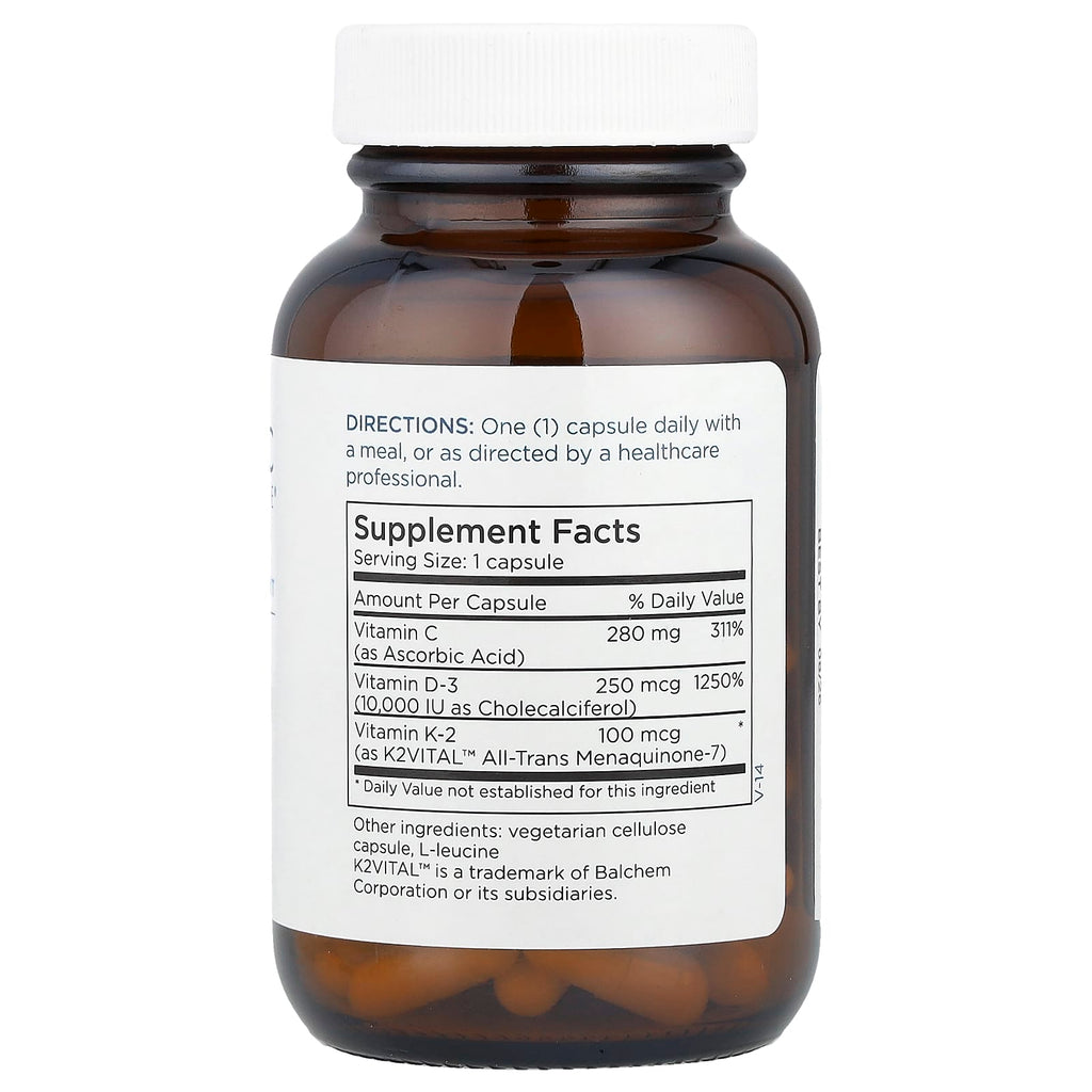 Metabolic Maintenance, Vitamin D-3 with Vitamin K2 MK-7, 60 Capsules
